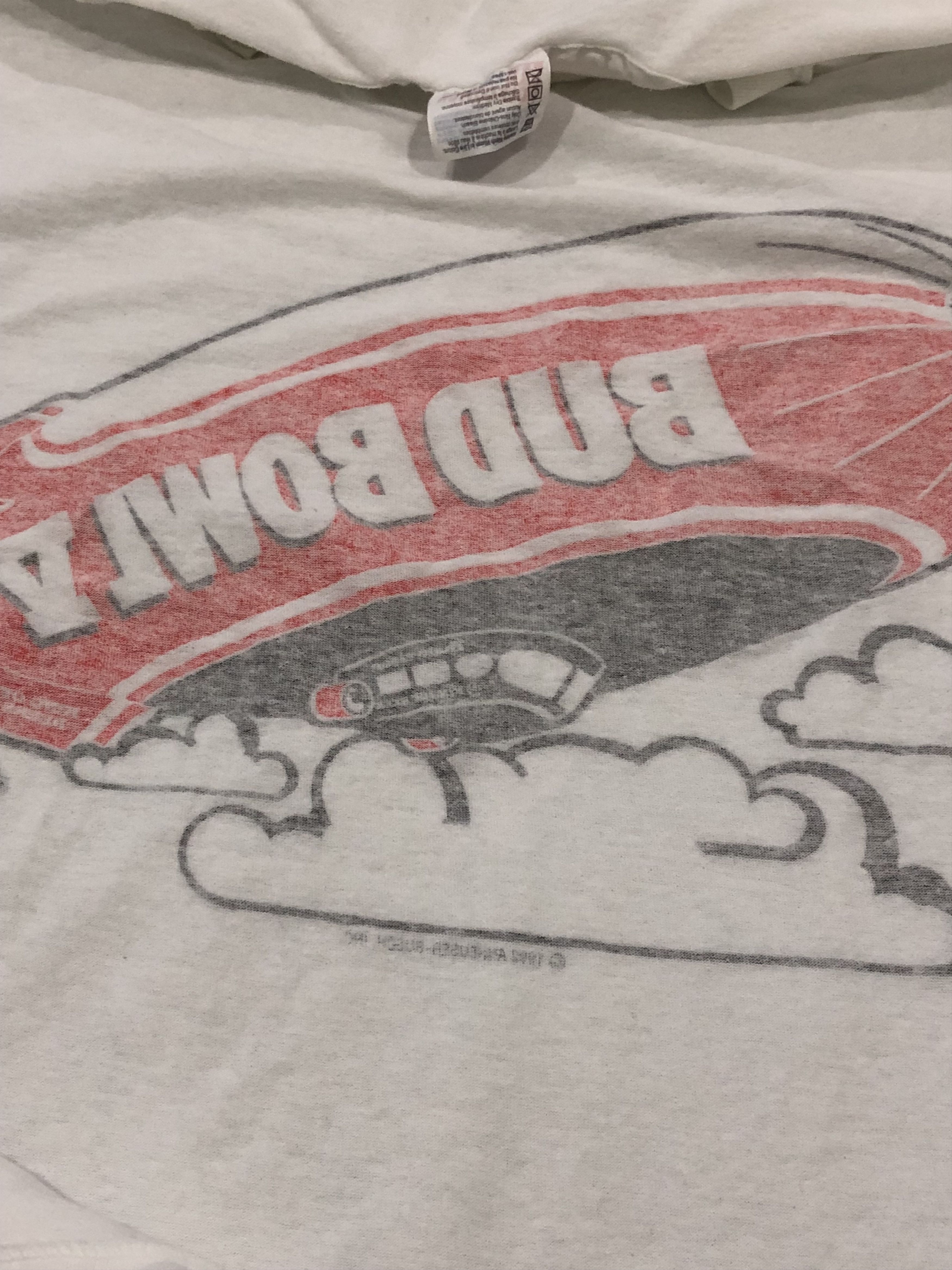 Budweiser × Hanes × Vintage Vintage 90s Hanes Poly-Cotton Bud Bowl Tshirt Size US L / EU 52-54 / 3 - 9 Thumbnail