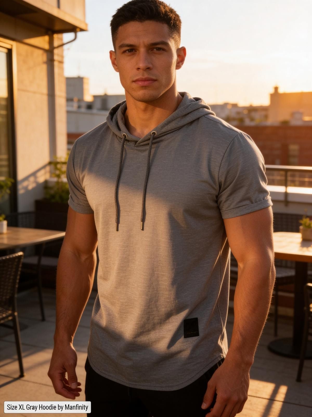Other Men's Gray Short Sleeve Hoodie Size XL Size US XL / EU 56 / 4 - 2 Thumbnail
