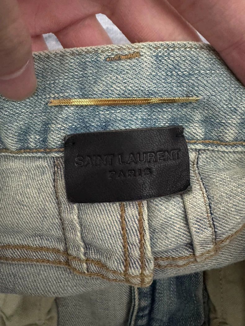 Saint Laurent Paris Saint Laurent Paris Saint Laurent Light Blue Distressed Je Size US 27 - 6 Thumbnail