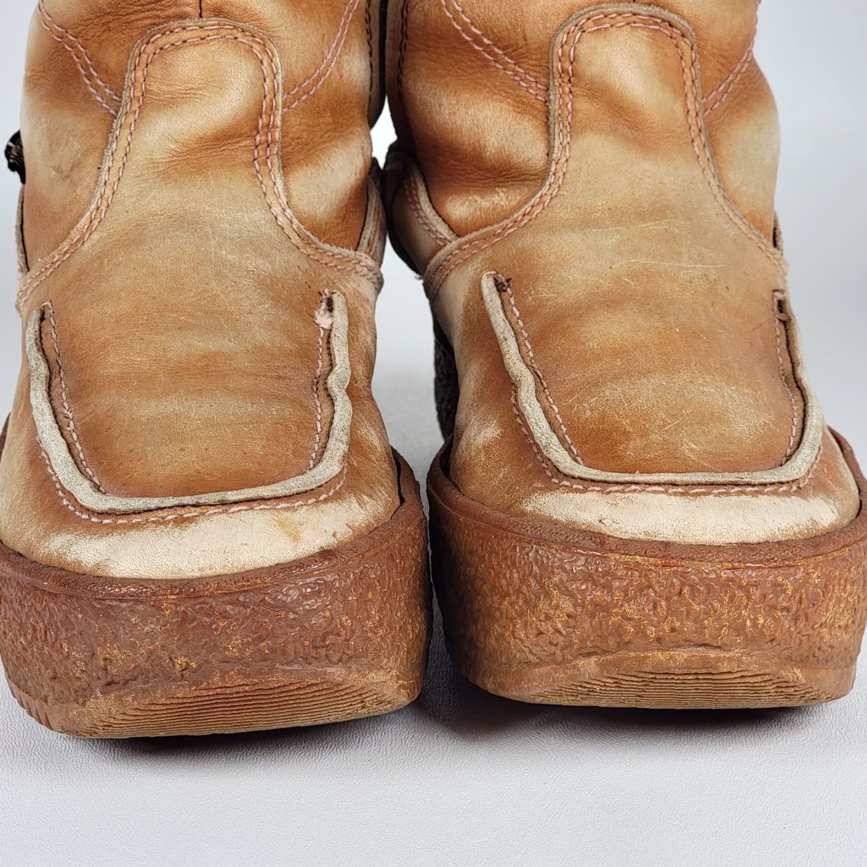 Vintage VINTAGE La Mondiale Italy Rambo Mens Boots Sherpa Lined Brown Leather Size 8 Beige Snow Boot Size US 7 / EU 40 - 3 Thumbnail