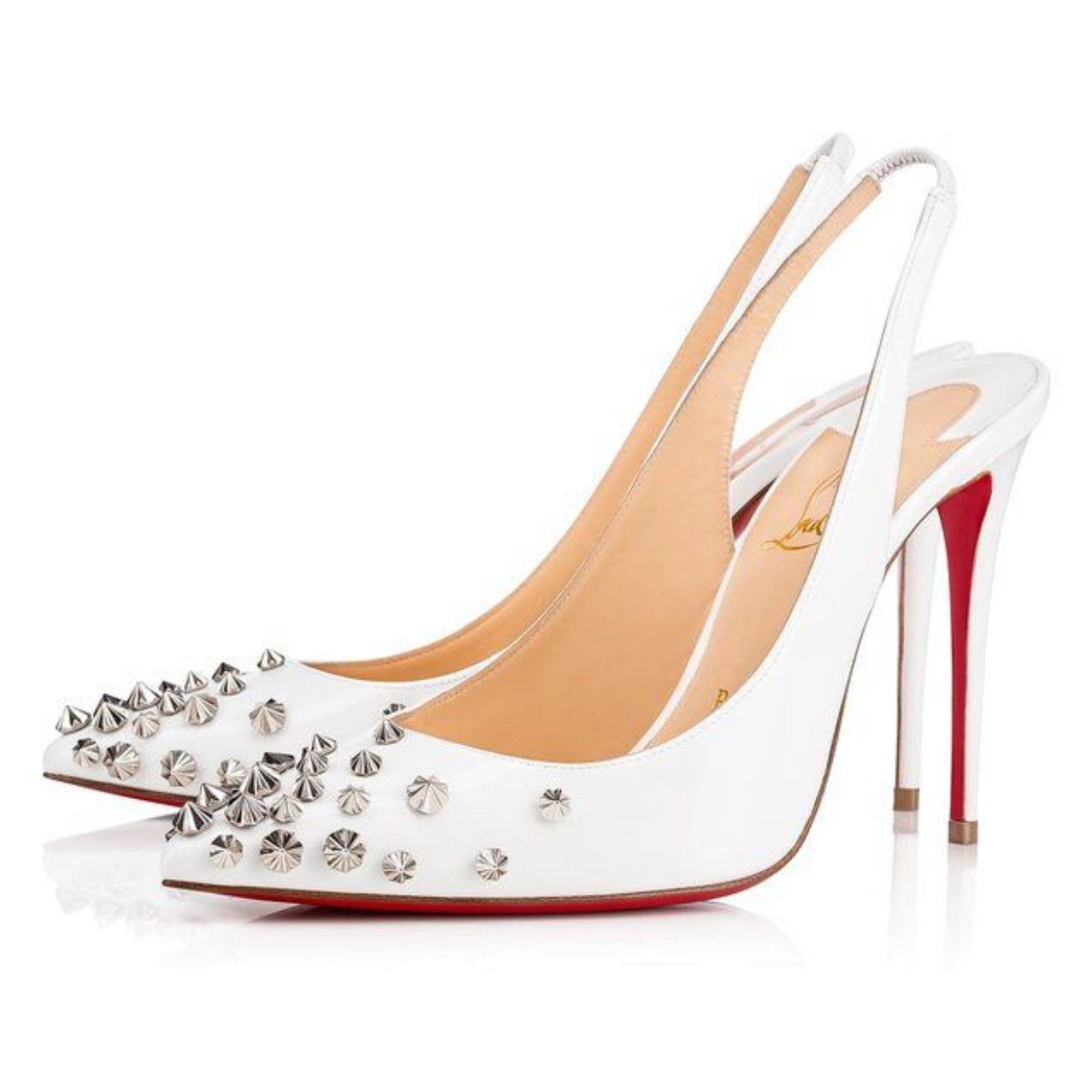 Christian Louboutin Christian Louboutin Drama Sling 100 Latte White Slingback Size US 6.5 / IT 36.5 - 1 Thumbnail