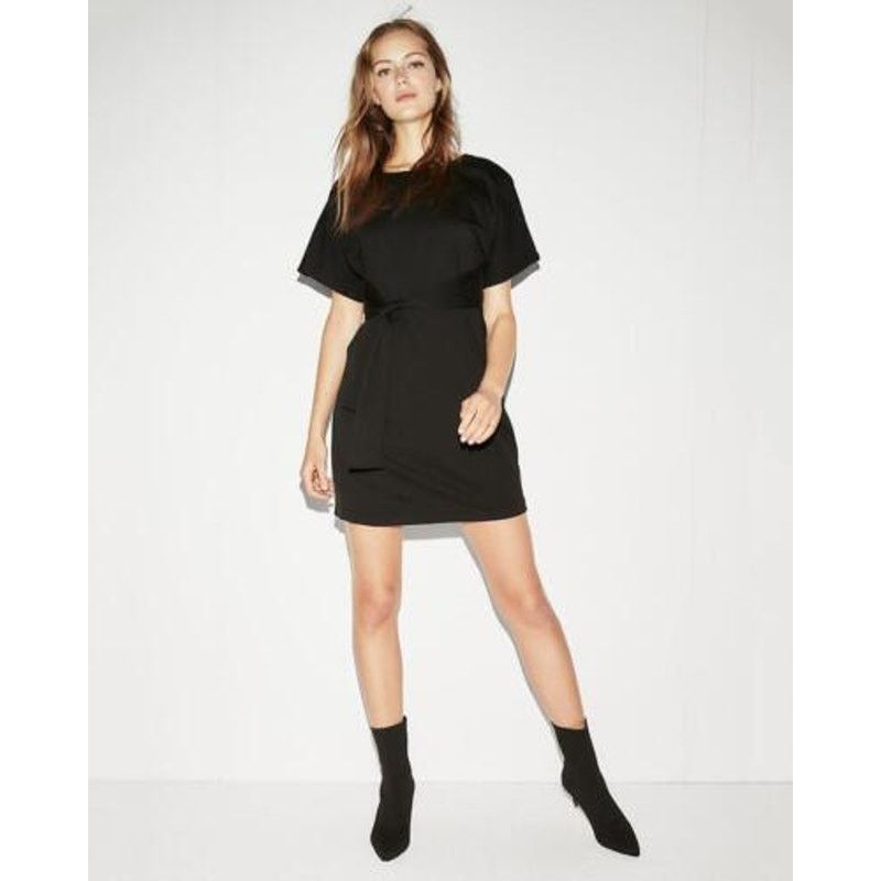 Express Express Tie Front Black Dolman Dress | XS Size XS / US 0-2 / IT 36-38 - 10 Thumbnail