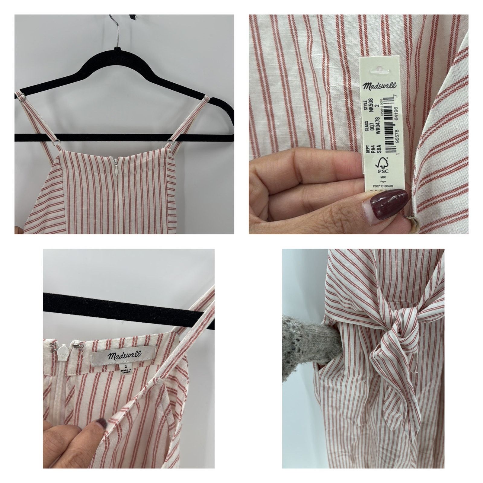 Madewell Madewell Cornelia Cami Tie Waist Jumpsuit Salvaged Barn Size 26" / US 2 / IT 38 - 8 Thumbnail