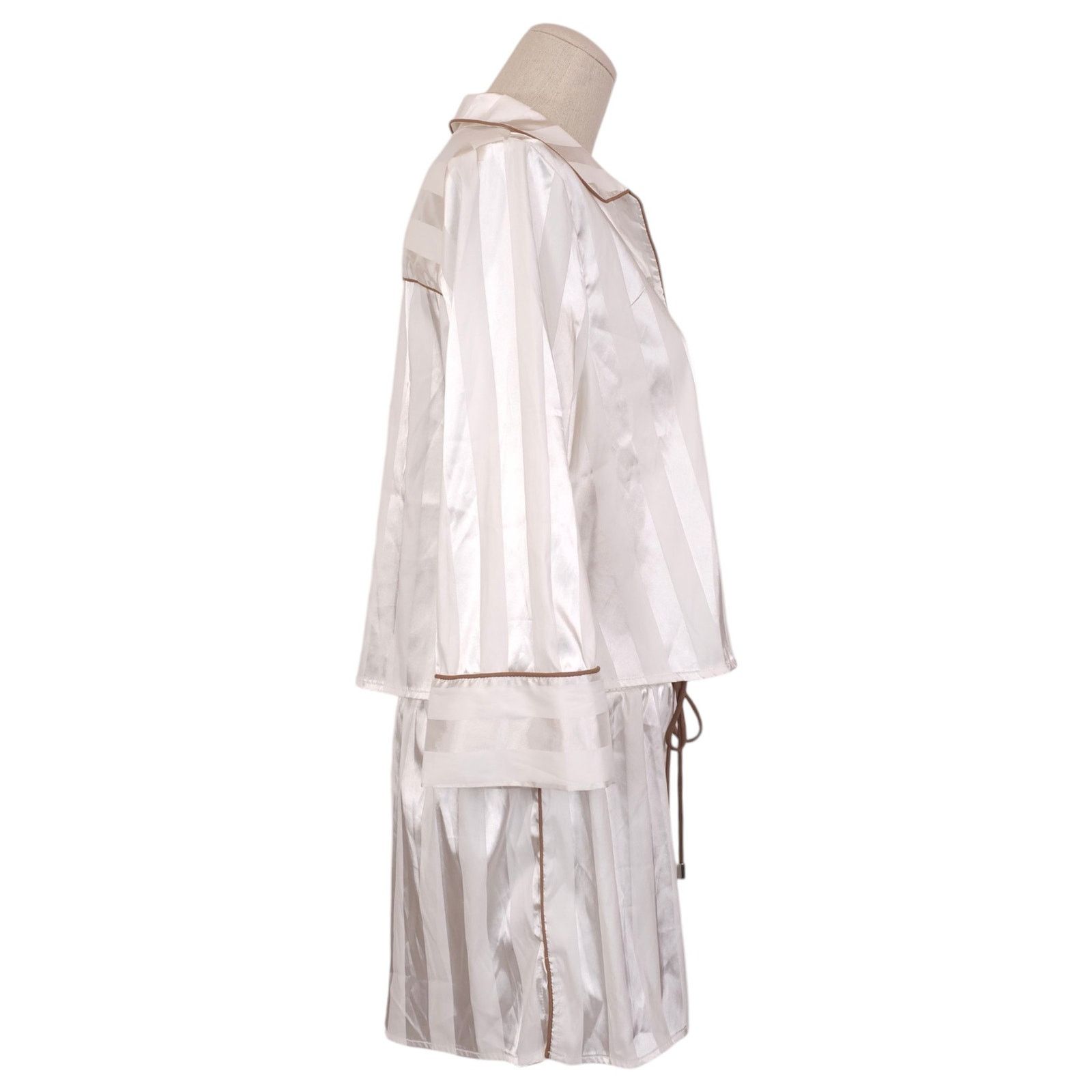 Free People FP Intimately Pajama Set White Satin Sz Small Size ONE SIZE - 4 Thumbnail