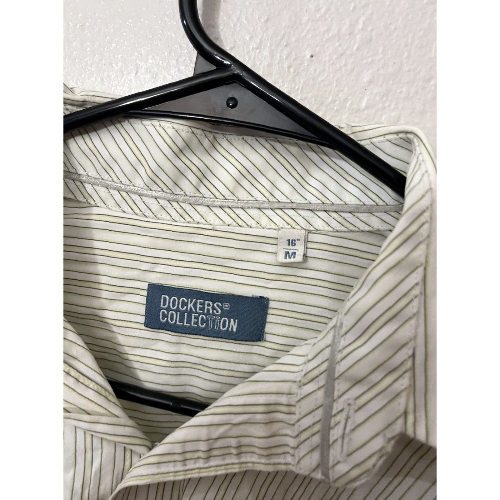 Dockers DOCKERS Men's Button-Up Long Sleeve Striped Shirt Classic Fit Size 16M White Casual Business Size US L / EU 52-54 / 3 - 2 Thumbnail