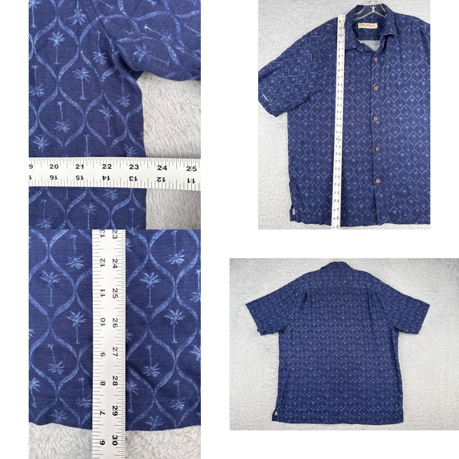 Tommy Bahama Tommy Bahama Shirt Men Large Blue Palm Tree 100% Silk Button Up Hawaiian Vintage: No Size US L / EU 52-54 / 3 - 8 Thumbnail