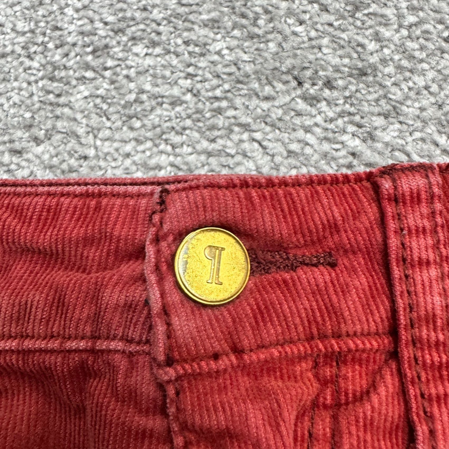 Vintage Pilcro And The Letterpress Corduroy Pants Womens 26 Red Cotton Chino Regular Skinny ZIP Closure Button Front 90s? Size 26" / US 2 / IT 38 - 6 Thumbnail