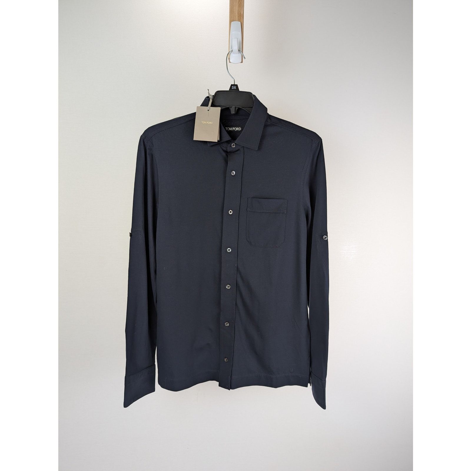 Tom Ford o1rshd1 Button up Shirt in Navy Blue Size US M / EU 48-50 / 2 - 1 Thumbnail