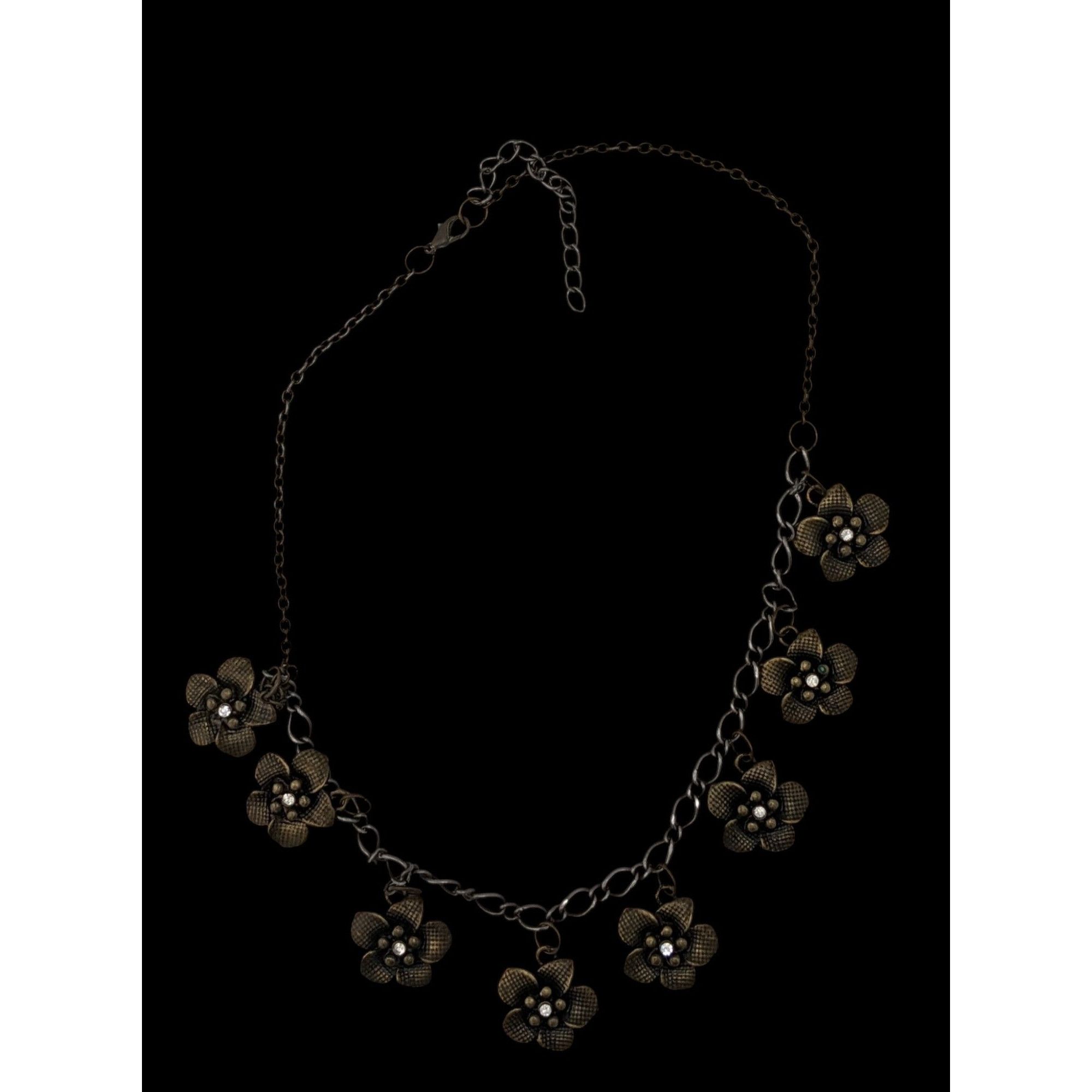 Other Boho Glam Flower Charm Necklace With Antique Gold Finish Size ONE SIZE - 2 Thumbnail