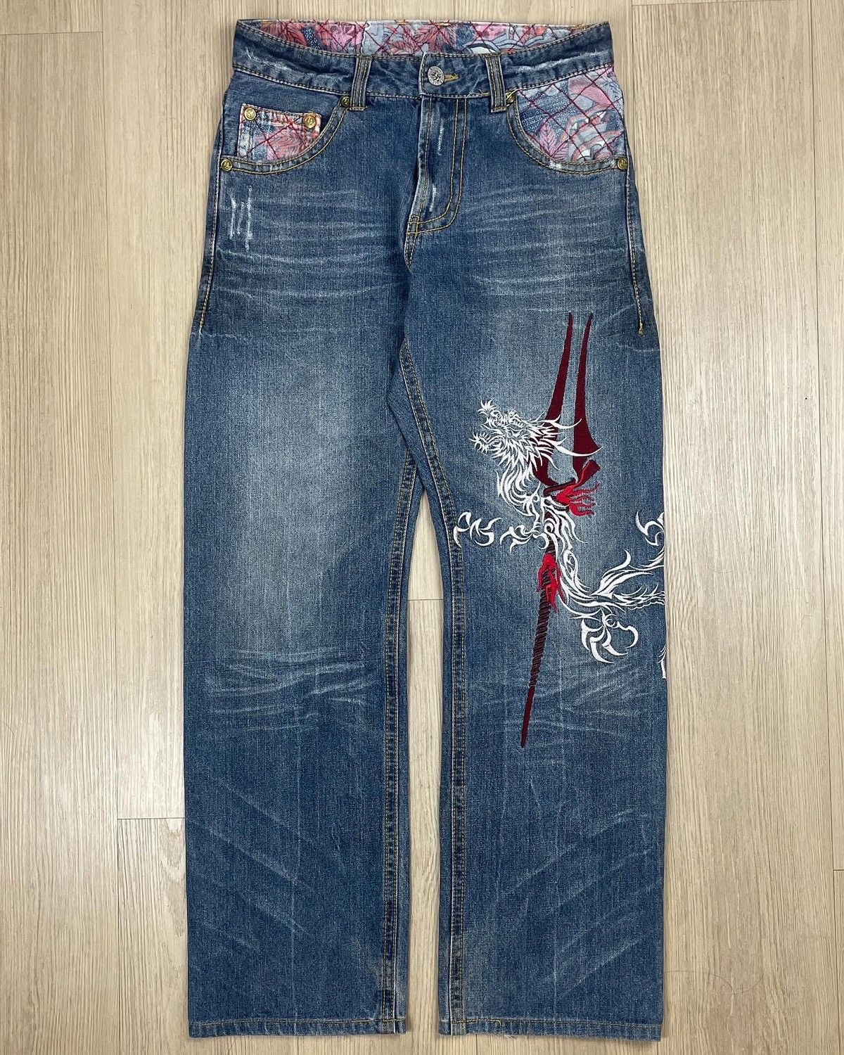 Japanese Brand Neon Genesis Evangelion X Nishiki Embroidered Jeans | Grailed