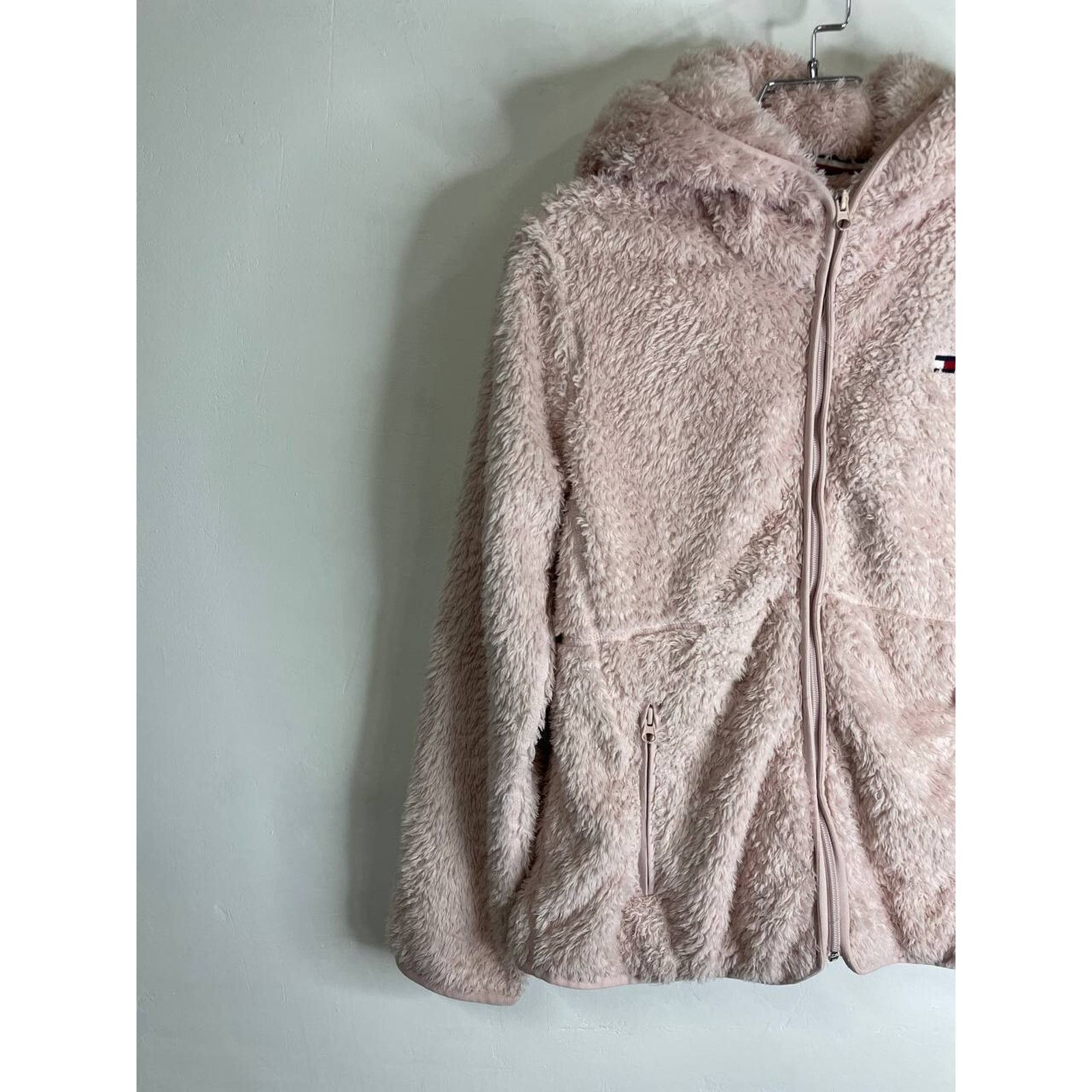 Tommy Hilfiger Vintage Tommy Hilfiger Fuzzy Hooded ZipUp Jacket Pink Size M Size M / US 6-8 / IT 42-44 - 5 Thumbnail