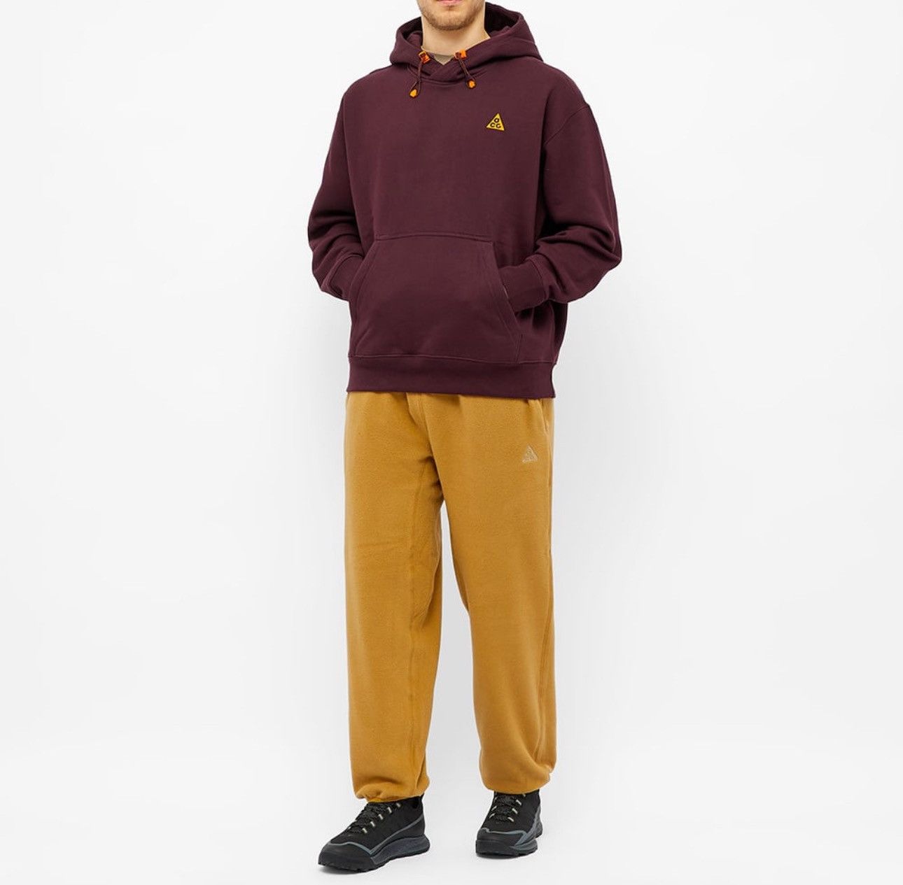 Nike 🔥Nike ACG Pullover Fleece Hoodie Deep Burgundy & Clay Orange Size US M / EU 48-50 / 2 - 19 Thumbnail