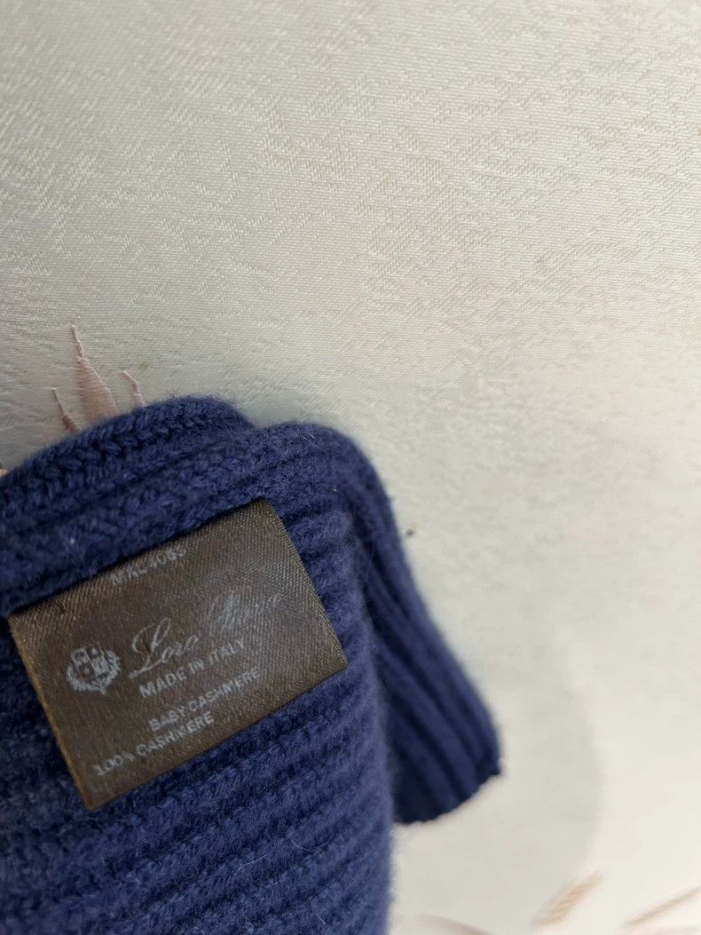 Loro Piana LORO PIANA High grade dark blue baby cashmere knitted coat Size M / US 6-8 / IT 42-44 - 6 Thumbnail
