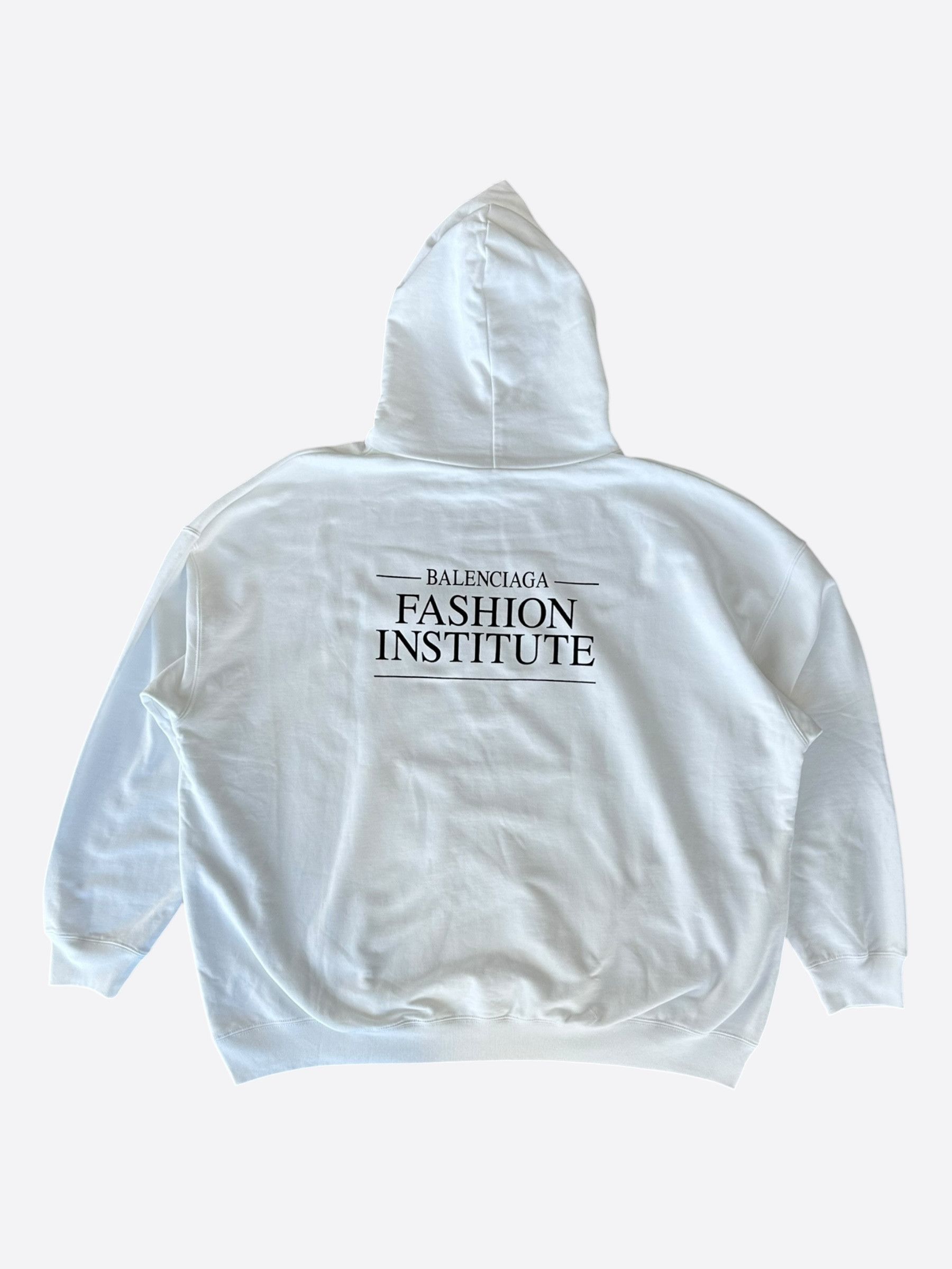Balenciaga Balenciaga White & Black Fashion Institute Logo Hoodie Size US L / EU 52-54 / 3 - 2 Thumbnail