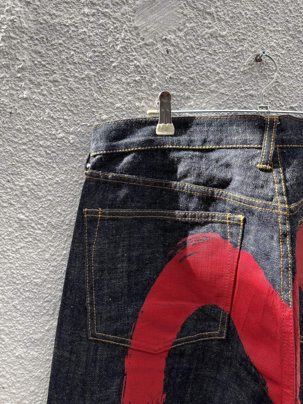 Evisu 2000’s Evisu Brushstroke Daicock Selvedge Jeans Size US 34 / EU 50 - 4 Thumbnail