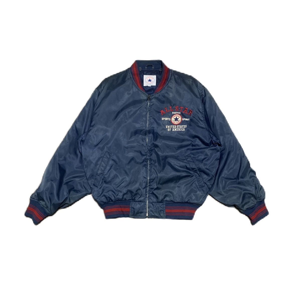 Converse Vintage 90s Trashed Converse Bomber Jacket Sun Faded Size US L / EU 52-54 / 3 - 1 Thumbnail