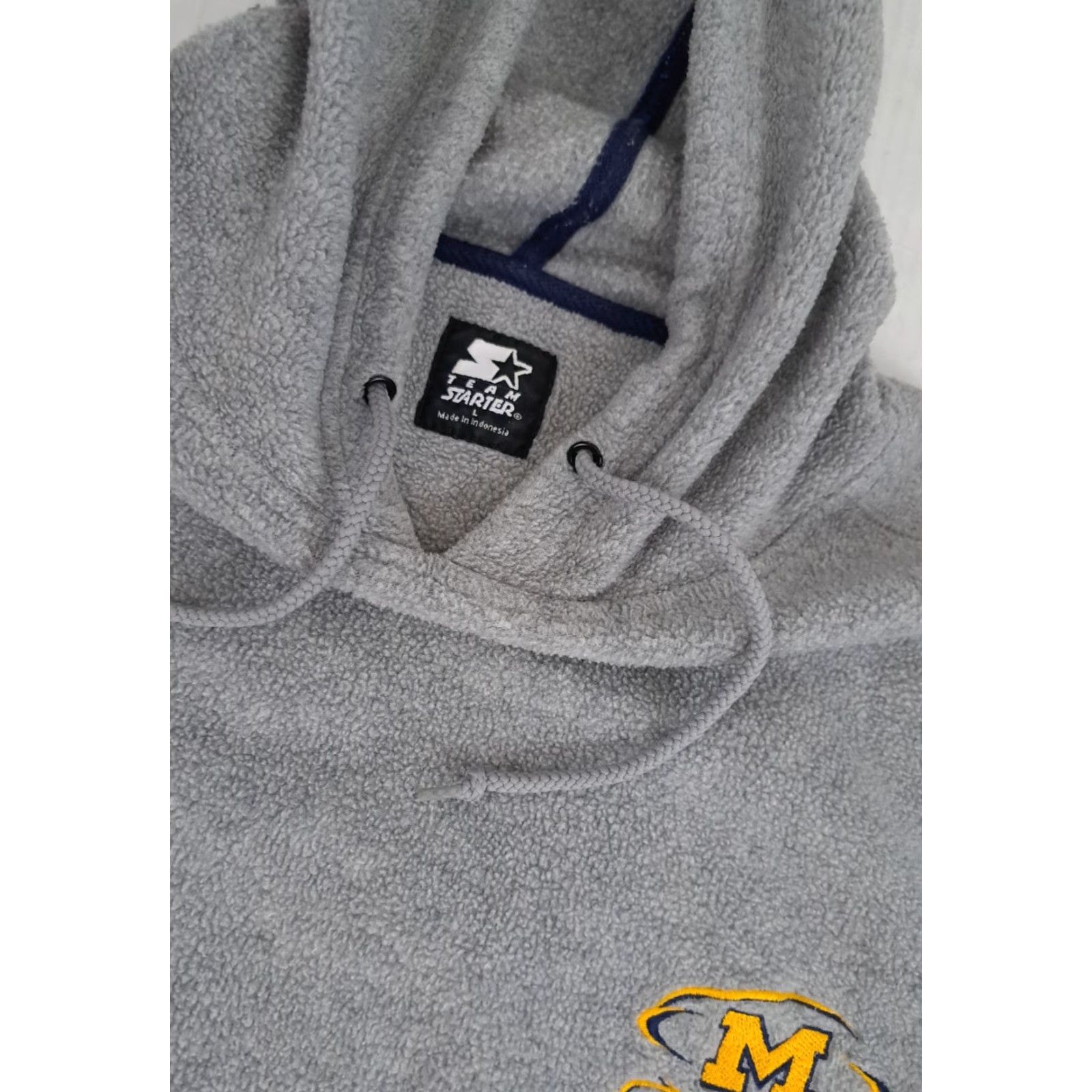 Starter VINTAGE Michigan Wolverines Hooded 1/4 Zip Embroidered Warm-Up LG Starter Shirt Size US L / EU 52-54 / 3 - 3 Thumbnail