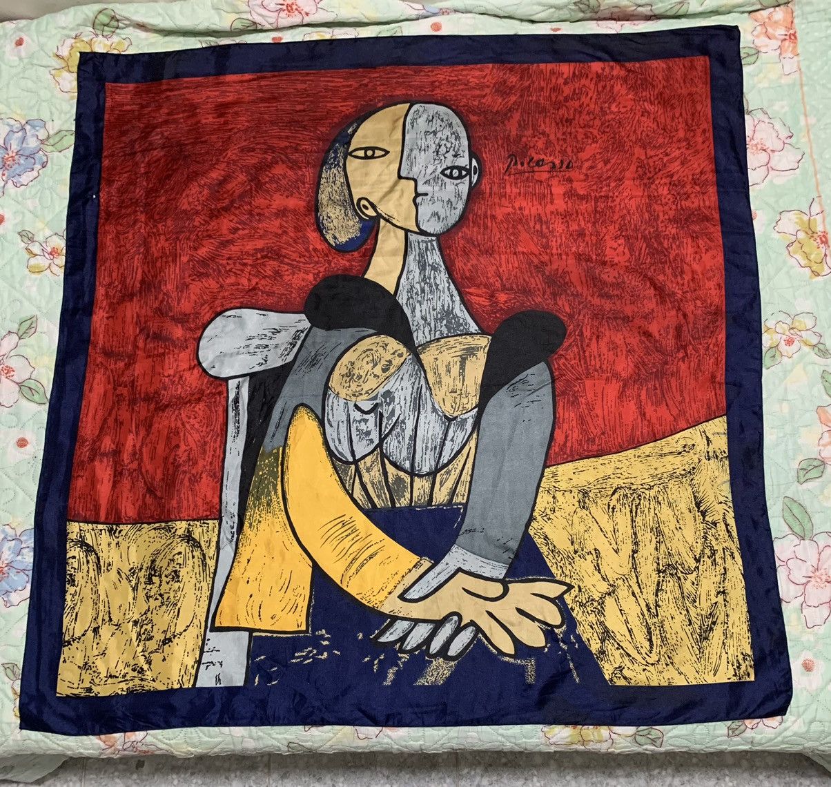 Vintage Vintage Picasso 90's Art Deco Scarf Size ONE SIZE - 1 Thumbnail