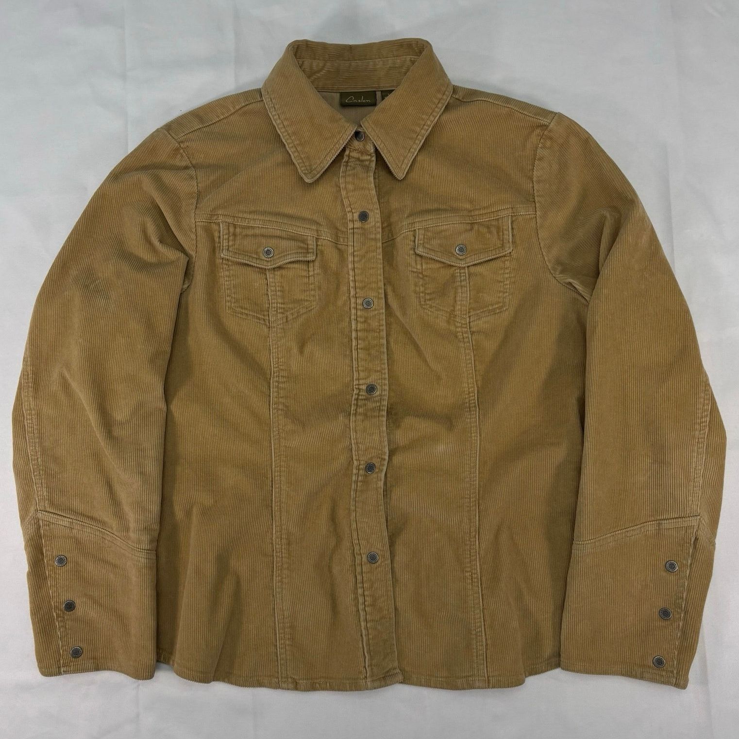 Vintage Caslon Tan Corduroy Trucker Jacket Fits Mens Small Medium Size L / US 10 / IT 46 - 1 Thumbnail
