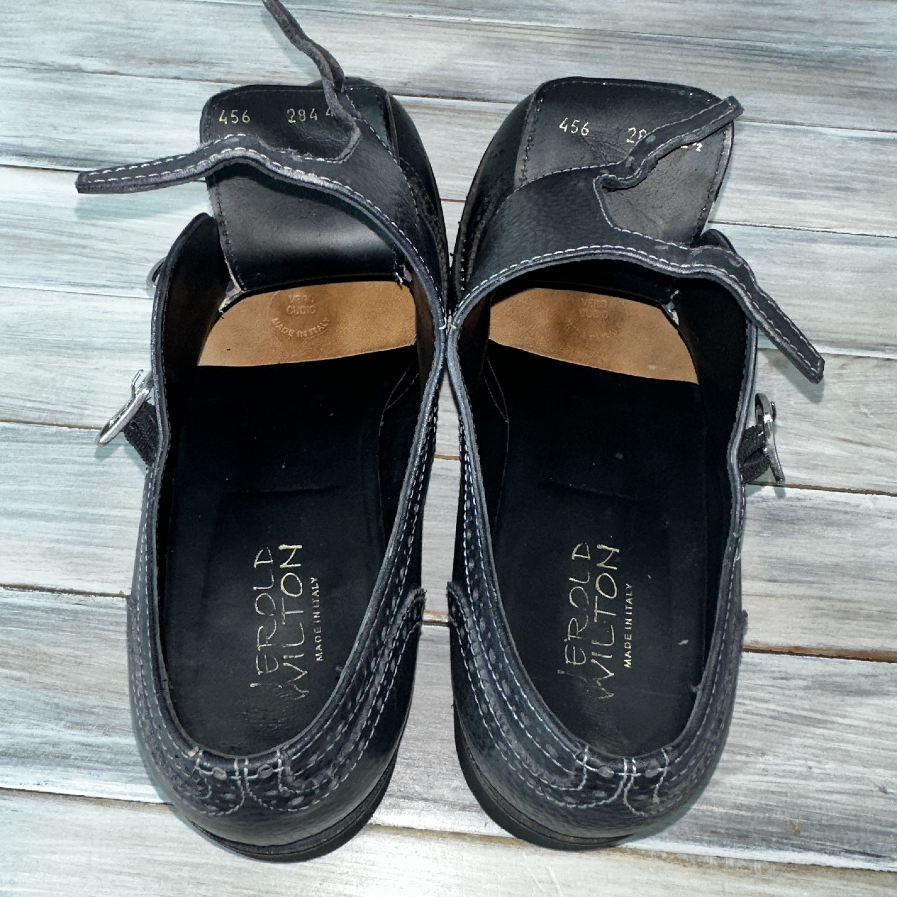 Leather JEROLD WILTON Monk Leather Shoes Made In Italy Luxury Brand Size US 9.5 / EU 42-43 - 25 Thumbnail