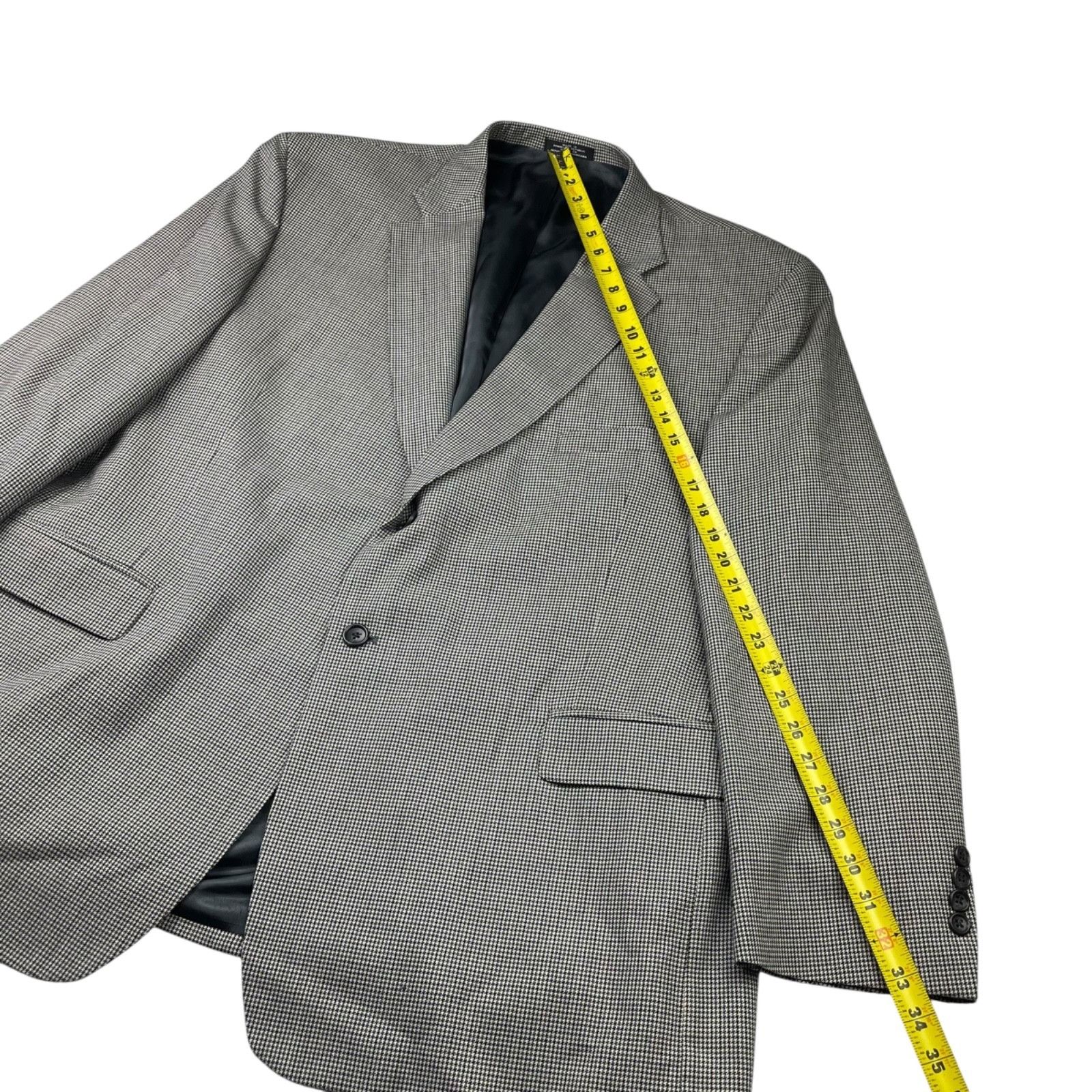 Stafford Stafford Men's 100% Wool 2-Button Blazer Beige/Blue/Gray Hou Size 50R - 10 Thumbnail