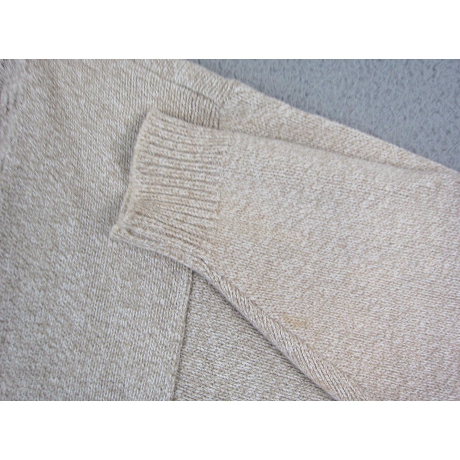 Vintage VINTAGE Lizsport Cardigan Womens M Brown Beige Cotton Knit 90s City Classic Pockets Cardigan Buttons Size M / US 6-8 / IT 42-44 - 4 Thumbnail