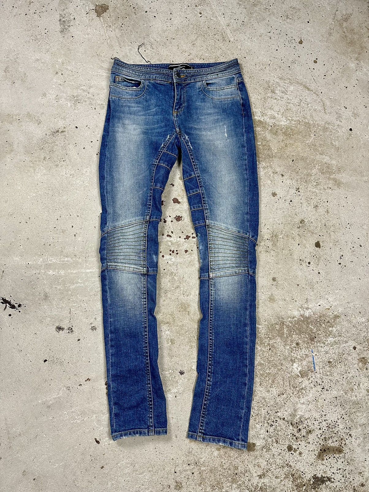 Designer × Japanese Brand By Marlene Birger Denim Biker Moto Jeans Pants Size US 29 - 1 Thumbnail