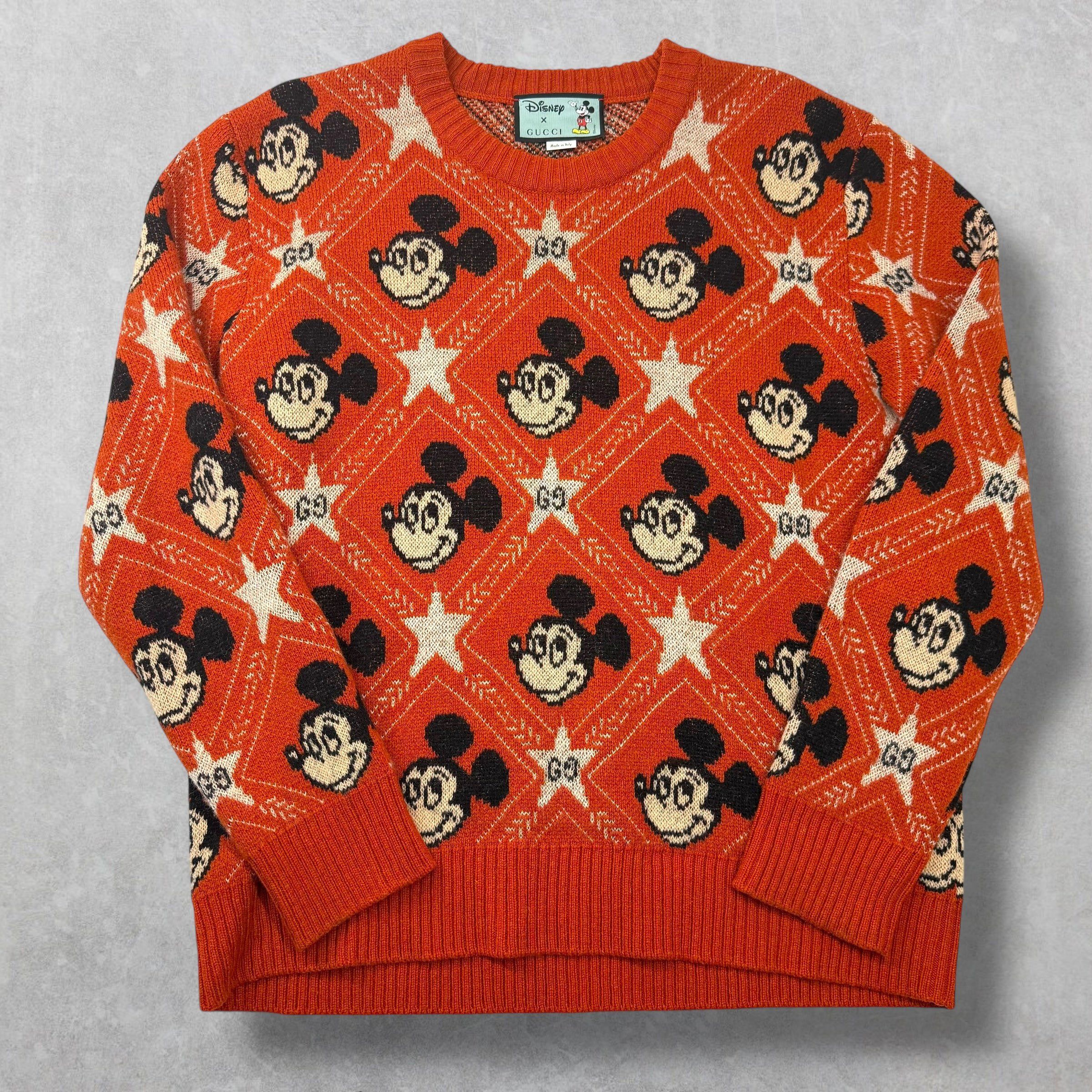 Gucci Gucci Disney Mickey Mouse Wool Orange Sweater L Size US L / EU 52-54 / 3 - 1 Thumbnail