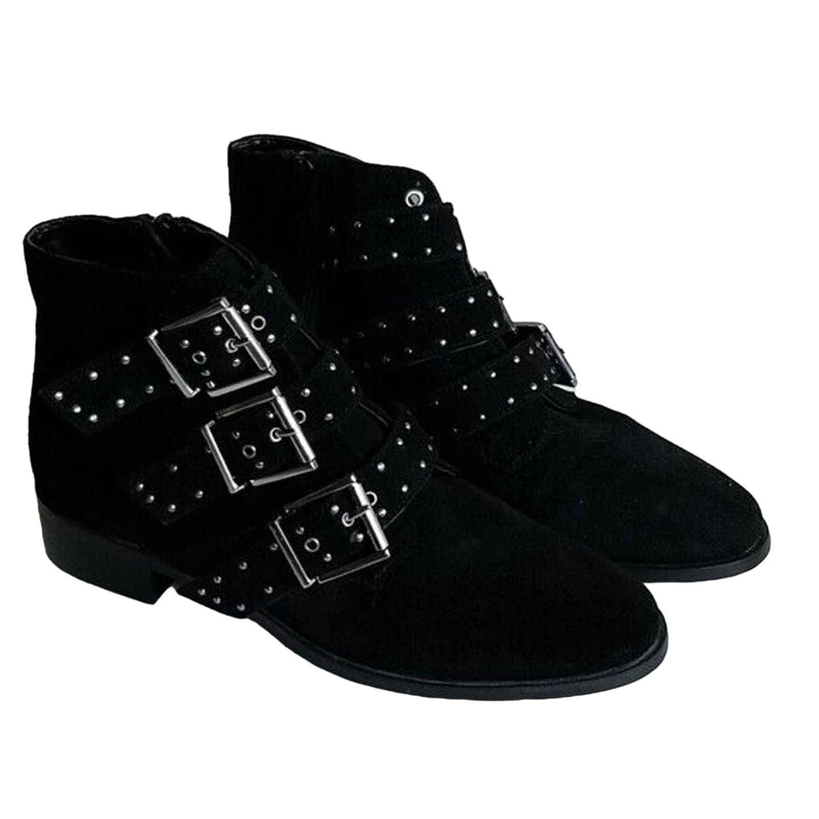 Topshop Topshop Ankle Boots Womens 40 (US 9-9.5) Black Suede Leather Size US 9 / EU 42 - 1 Thumbnail