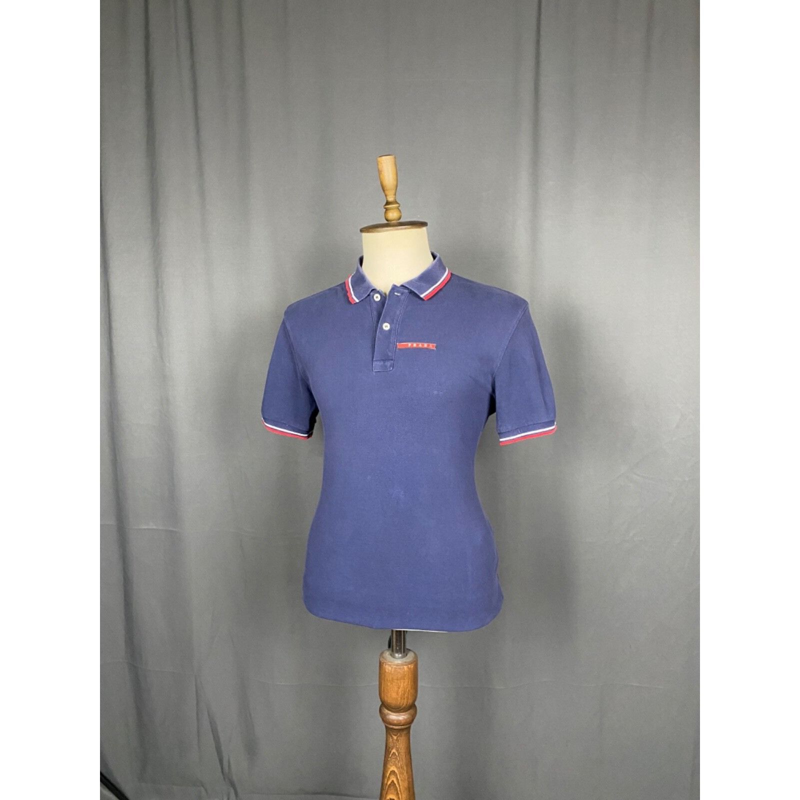 Prada Prada Small Logo Men's Blue Polo T-Shirt Size XL Size US XL / EU 56 / 4 - 4 Thumbnail