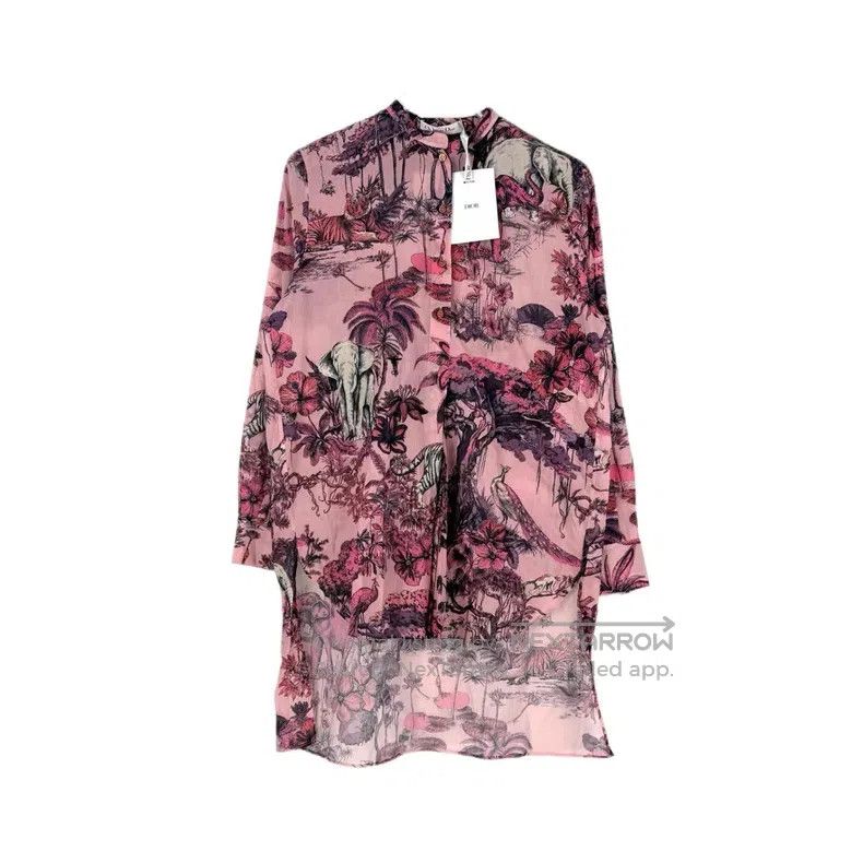 Dior Dior Rose-pink jungle animal short front and long back shi Size XS / US 0-2 / IT 36-38 - 1 Thumbnail