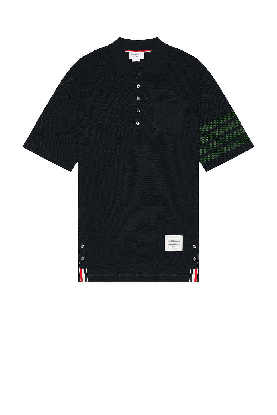 Thom Browne o1s22i1n1124 4-Bar Polo Shirt in Navy Blue Size US S / EU 44-46 / 1 - 1 Thumbnail