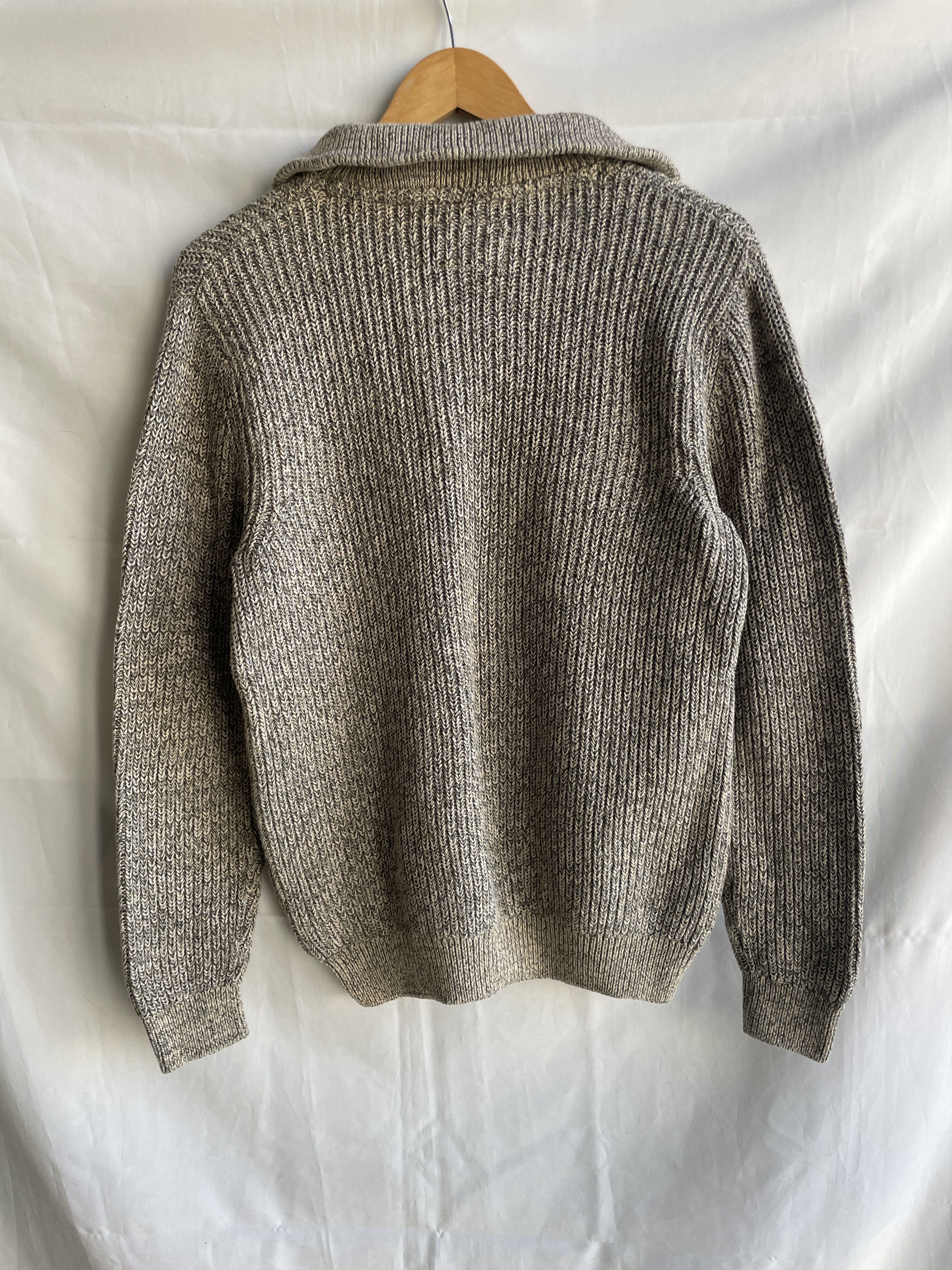 Folk Folk 1/4 Zip Cotton Rib Knit Beige/Gray Sweater Size 2 Size US S / EU 44-46 / 1 - 2 Thumbnail
