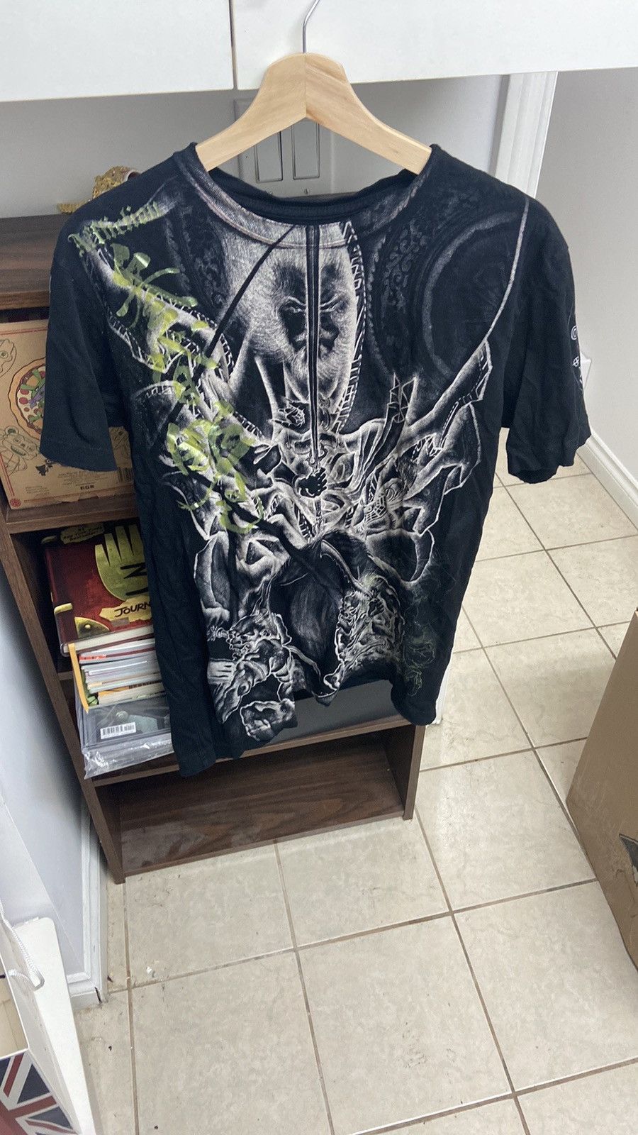 Affliction VTG Affliction Heroes & Demons Men's Black Graphic T-Shirt Size US M / EU 48-50 / 2 - 2 Thumbnail