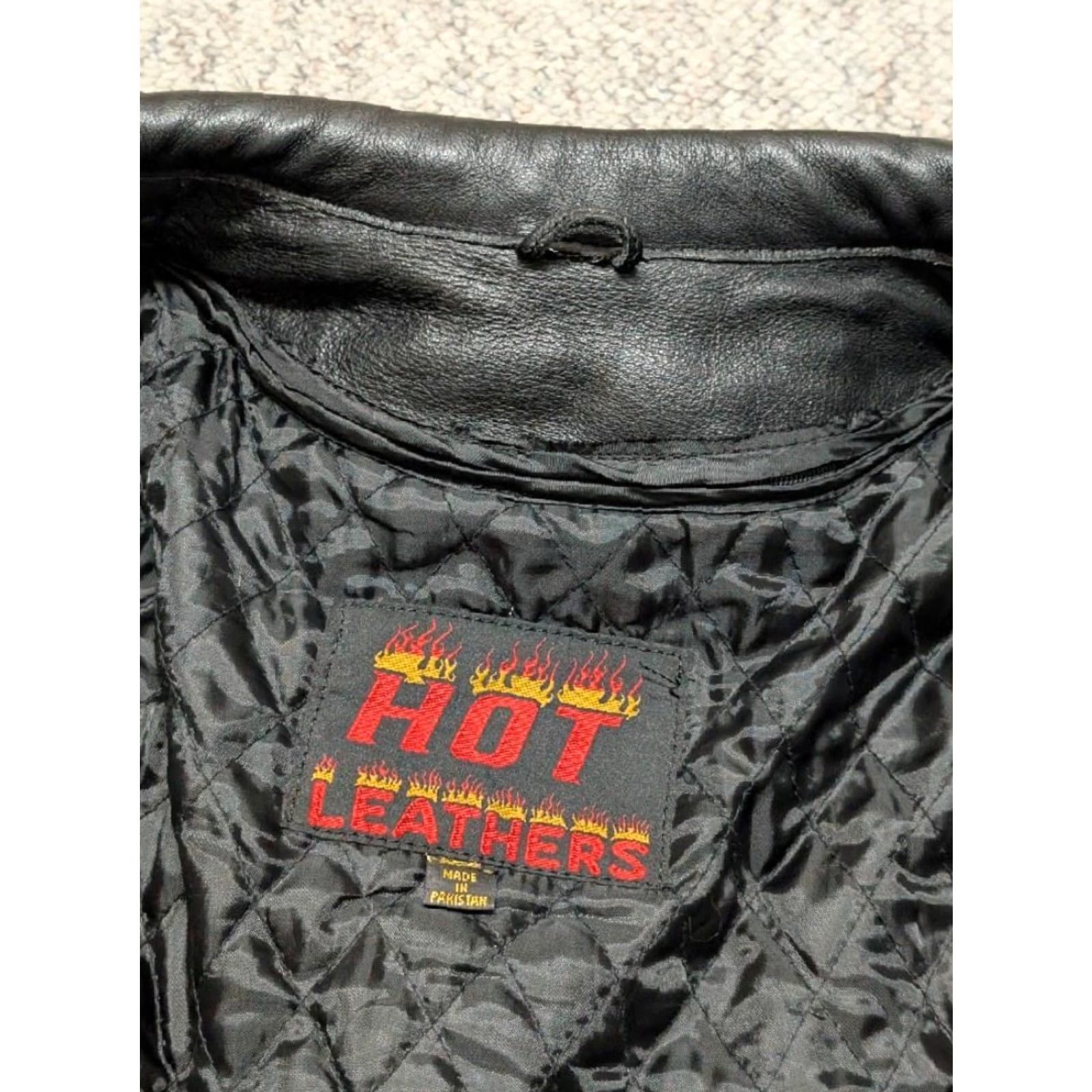 Vintage VINTAGE Hot Leathers motorcycle jacket 3XL Cafe-Racer Leather Jacket Mens Striped black gray 52 Cowhide 1990s Size US XXL / EU 58 / 5 - 4 Thumbnail