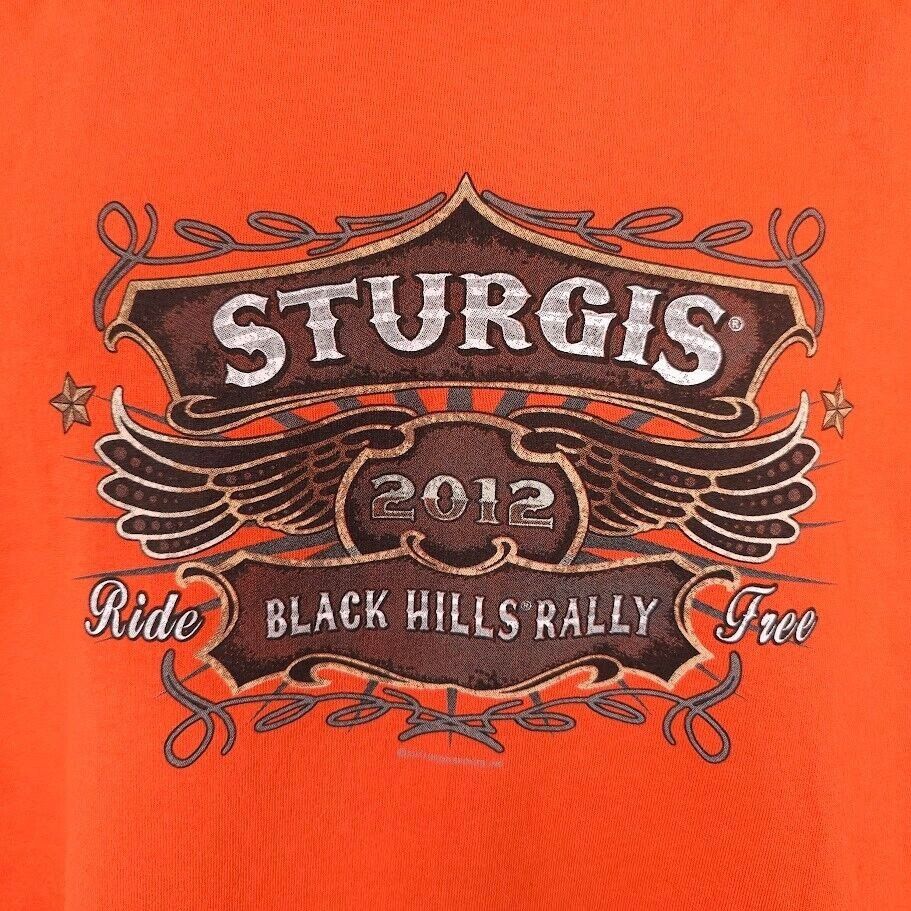 Anvil Sturgis T Shirt Mens Size Large Orange 2012 Black Hills Size US L / EU 52-54 / 3 - 3 Thumbnail