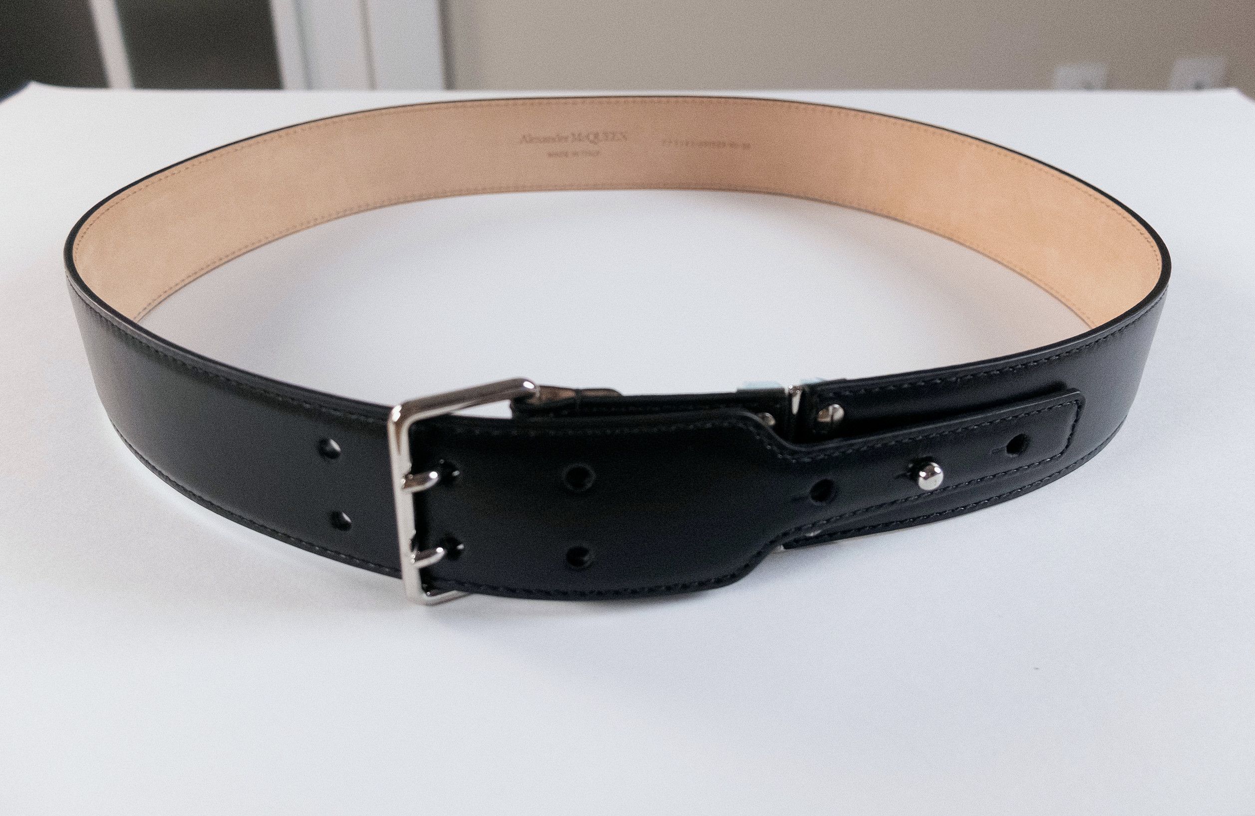 Alexander McQueen ALEXANDER MCQUEEN black leather military belt Size 90 q Size 34 - 1 Thumbnail