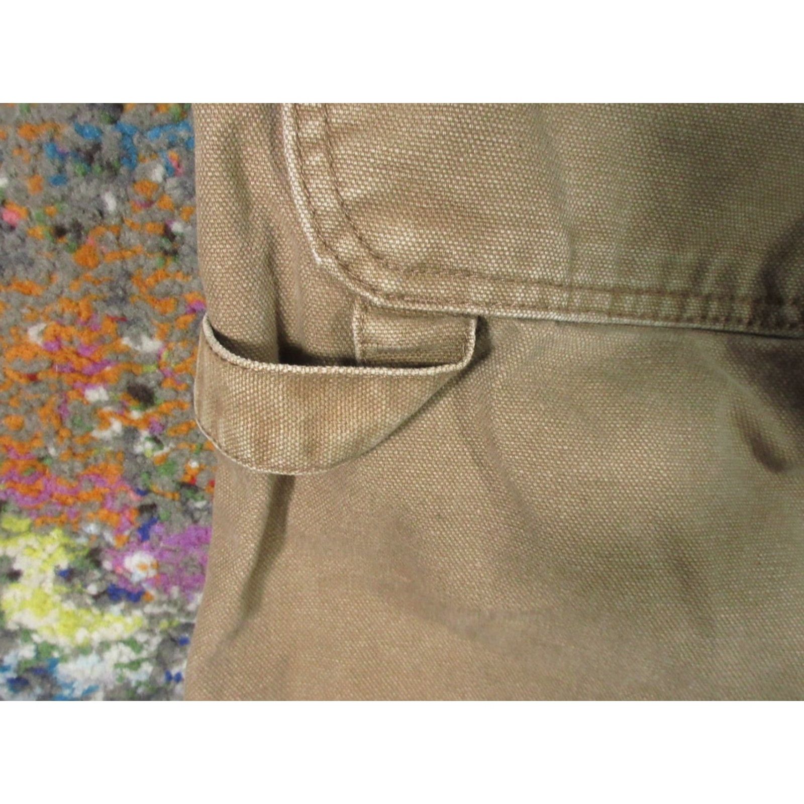 Vintage Key Carpenter Jeans Mens 36x32 Brown Canvas Distressed 5-Pocket Straight Leg Workwear Denim Cotton Size US 36 / EU 52 - 5 Thumbnail