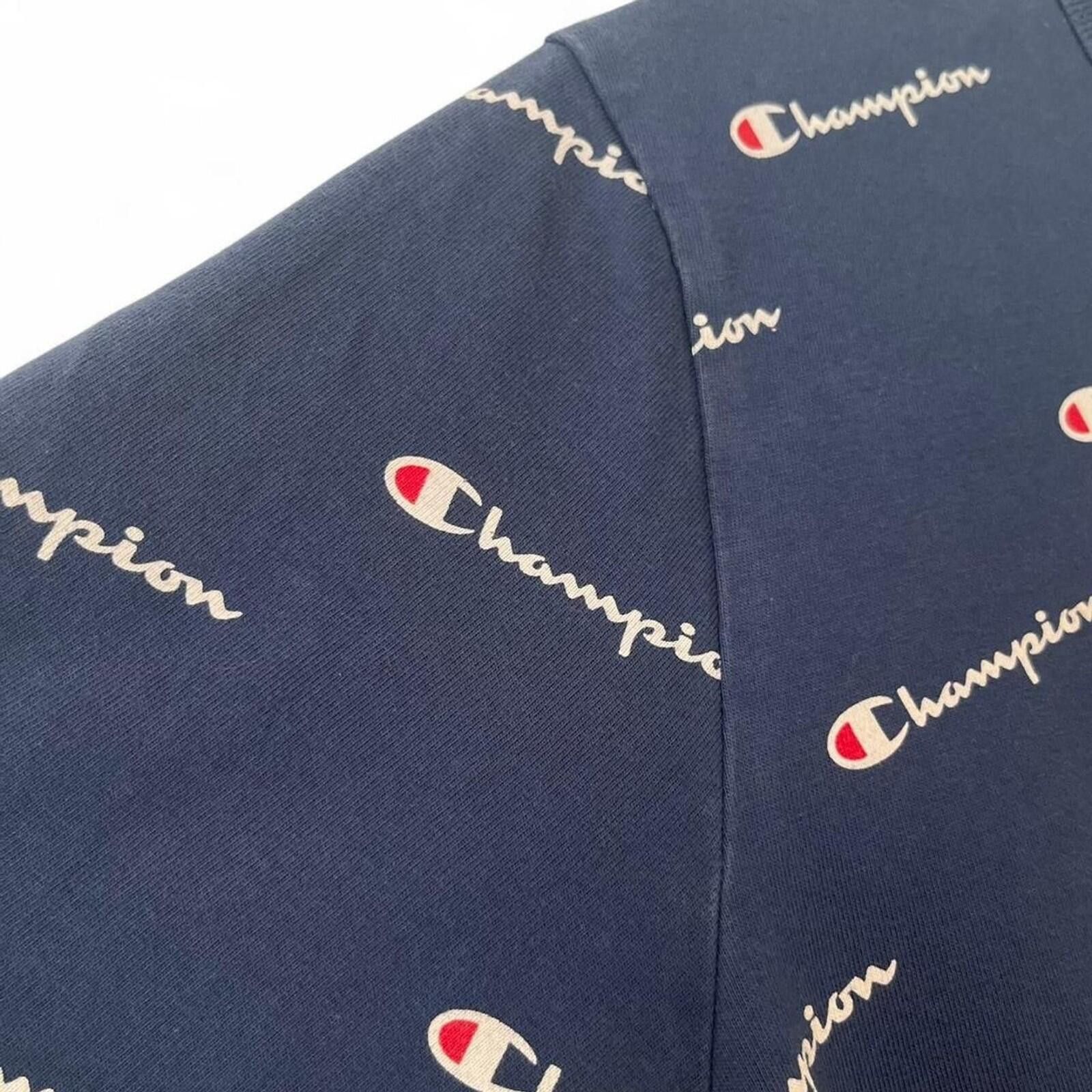 Champion Champion Navy Blue Allover Logo Print T-Shirt Size Large Size US L / EU 52-54 / 3 - 3 Thumbnail