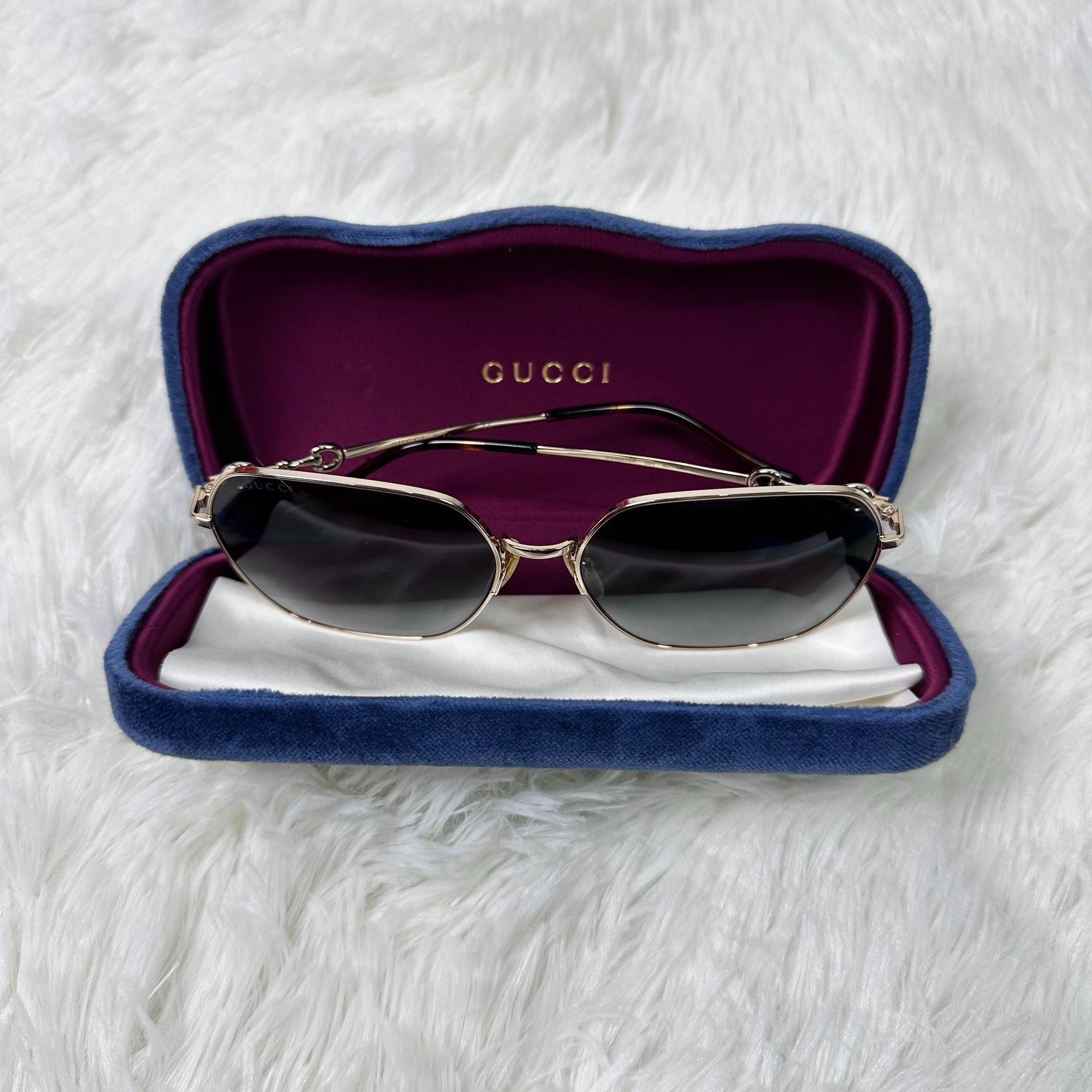 Gucci Gucci Square Frame Metal Sunglasses Size ONE SIZE - 1 Thumbnail