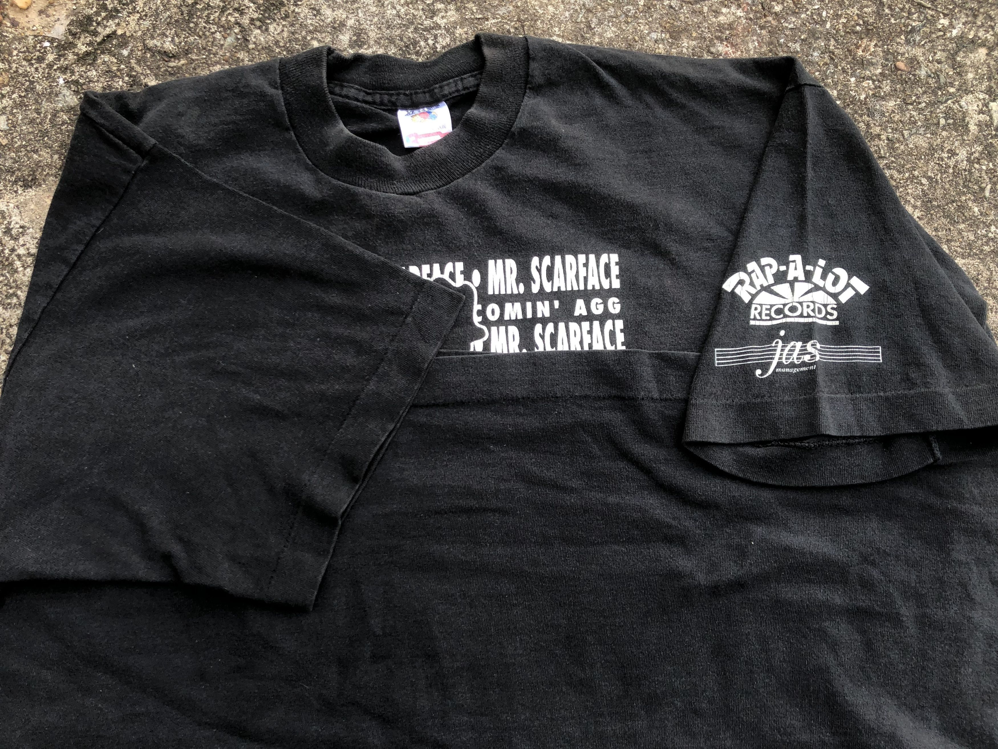 Rap Tees 🔥Vintage 90s MR.SCARFACE Rap-A-Lot Records Raptees T-Shirt Size US XL / EU 56 / 4 - 7 Thumbnail