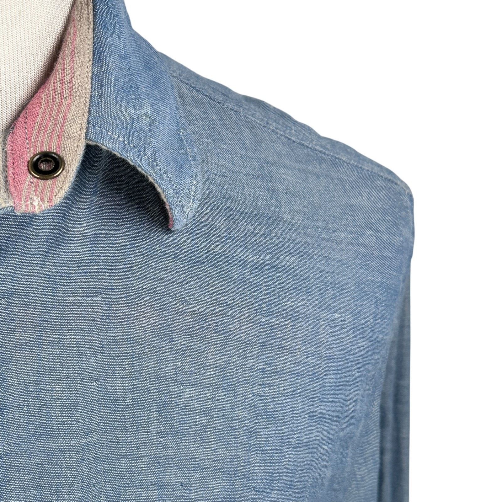 Faherty Faherty Reversible Belmar Shirt Mens L Blue Pink Long Sleeve Size US L / EU 52-54 / 3 - 3 Thumbnail