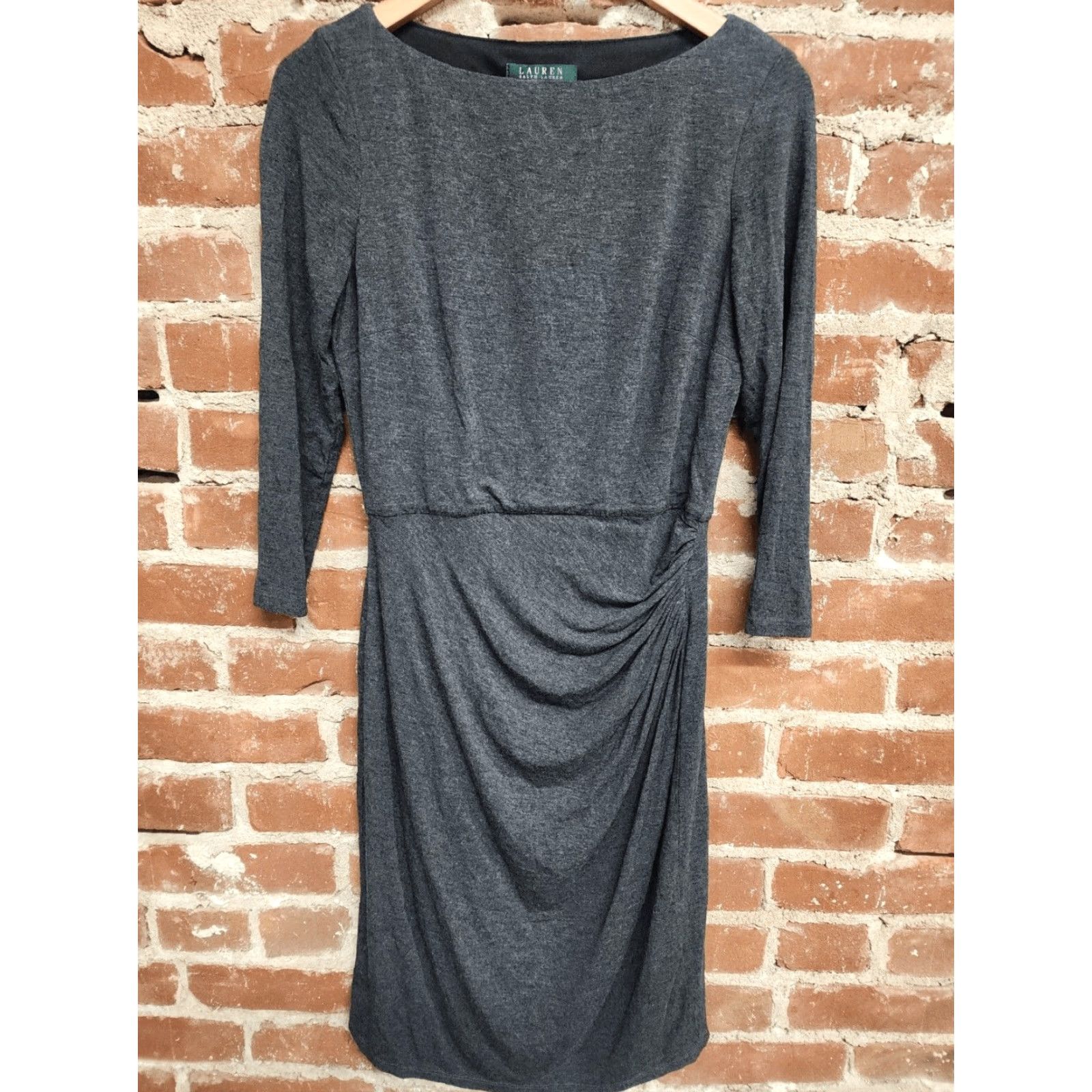 Ralph Lauren Lauren Ralph Lauren Dress Womens 6 Gray Knit Sleeveless Ruched Side Size M / US 6-8 / IT 42-44 - 2 Thumbnail