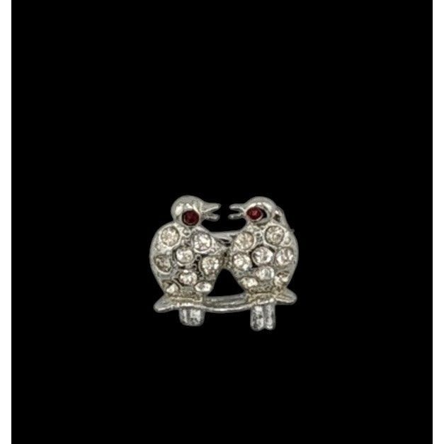 Other Vintaged Gemmed Bird Brooch Silver Tone With Red Eyes Size ONE SIZE - 2 Thumbnail