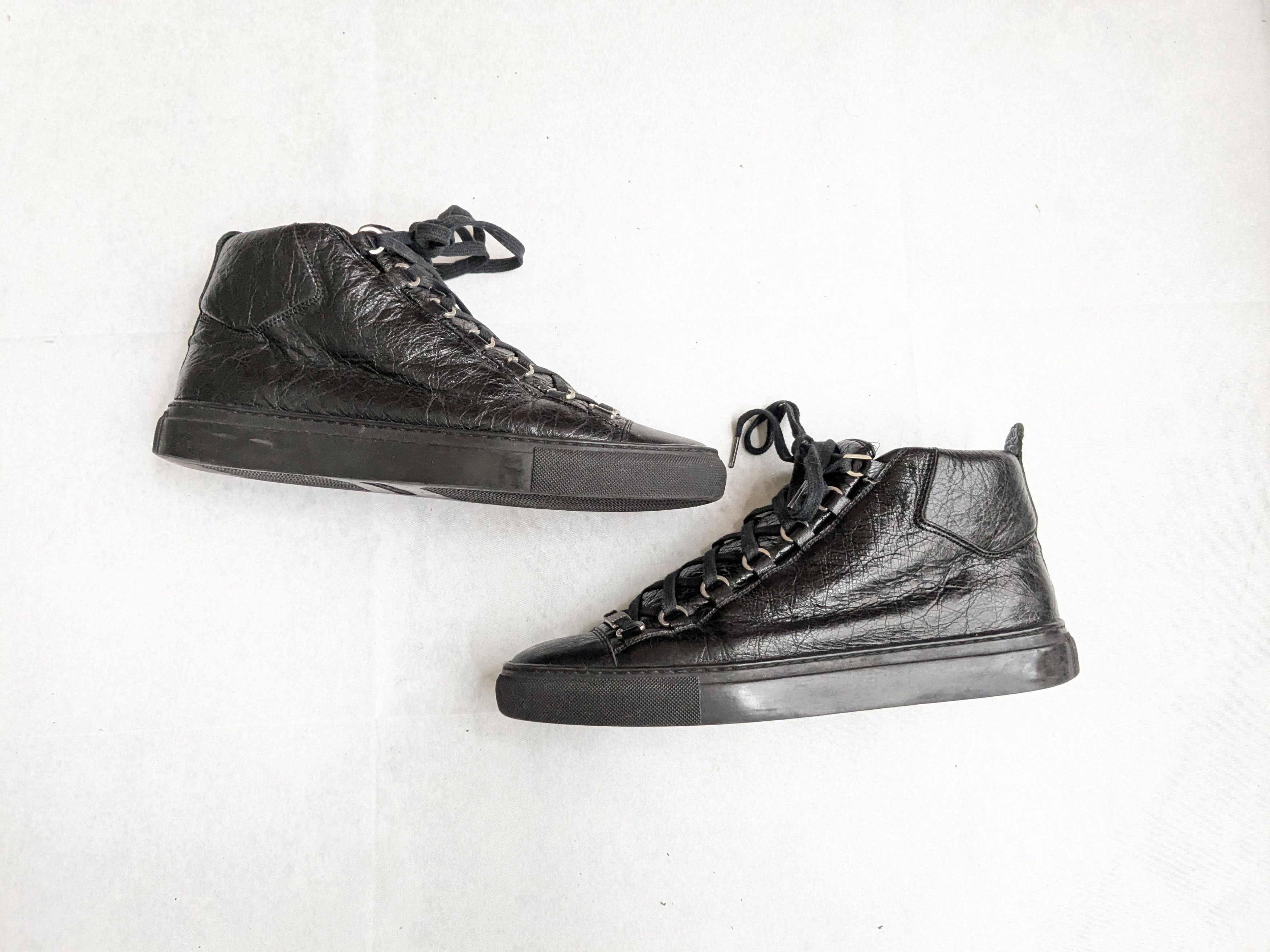 Balenciaga Balenciaga Arena Sneakers Black 10 Leather High Tops Size US 10 / EU 43 - 1 Thumbnail