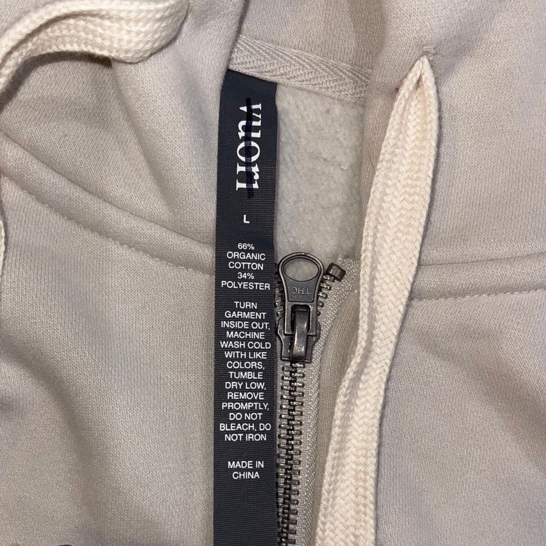 Vuori Full Zip Hoodie Jacket Salt Organic Cotton Ultra Soft Cozy Size L / US 10 / IT 46 - 4 Thumbnail