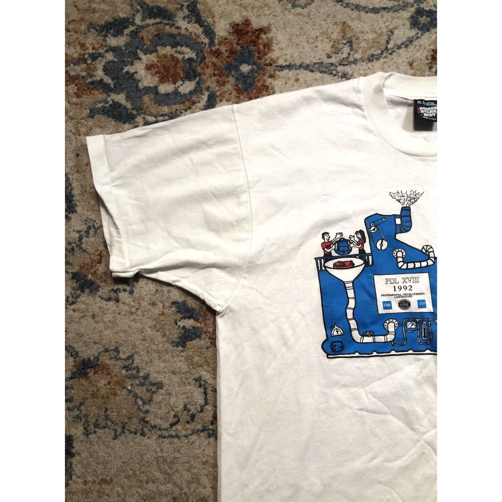 Vintage VINTAGE Screen Stars Best T Shirt USA 1992 XL White Crew Neck Short Sleeve Graphic Print Science Men Size US XL / EU 56 / 4 - 3 Thumbnail