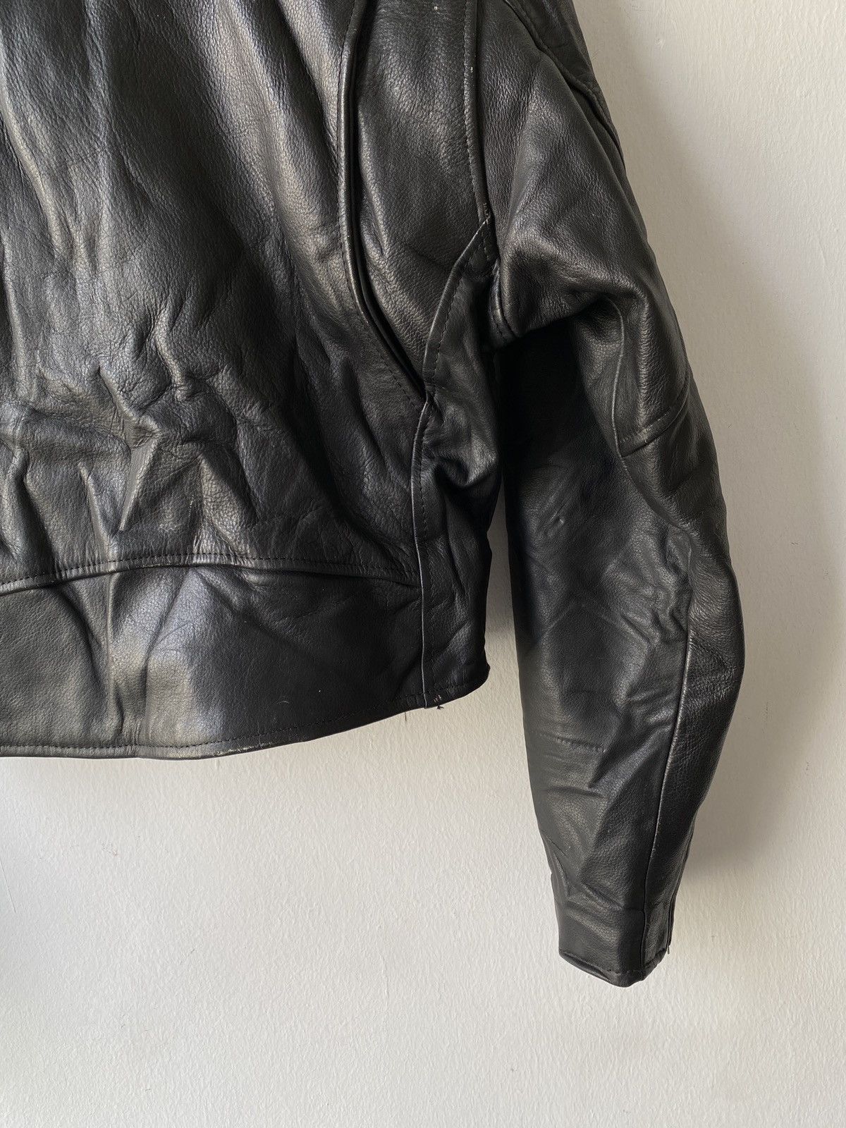 Genuine Leather Vintage 90s Double Collar Genuine Leather Biker Jacket Size US M / EU 48-50 / 2 - 11 Thumbnail