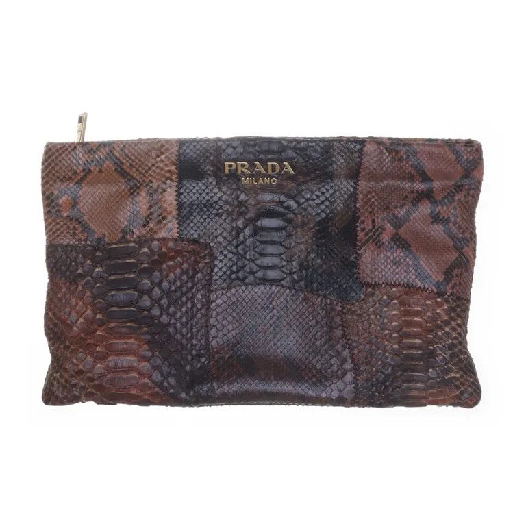 Prada 2000's Hybrid Python Skin Clutch Bag Size ONE SIZE - 1 Thumbnail