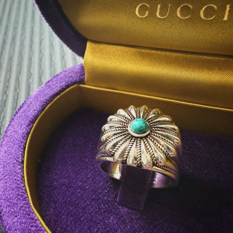 Gucci Gucci Size18 Natural turquoise ring Size ONE SIZE - 3 Thumbnail